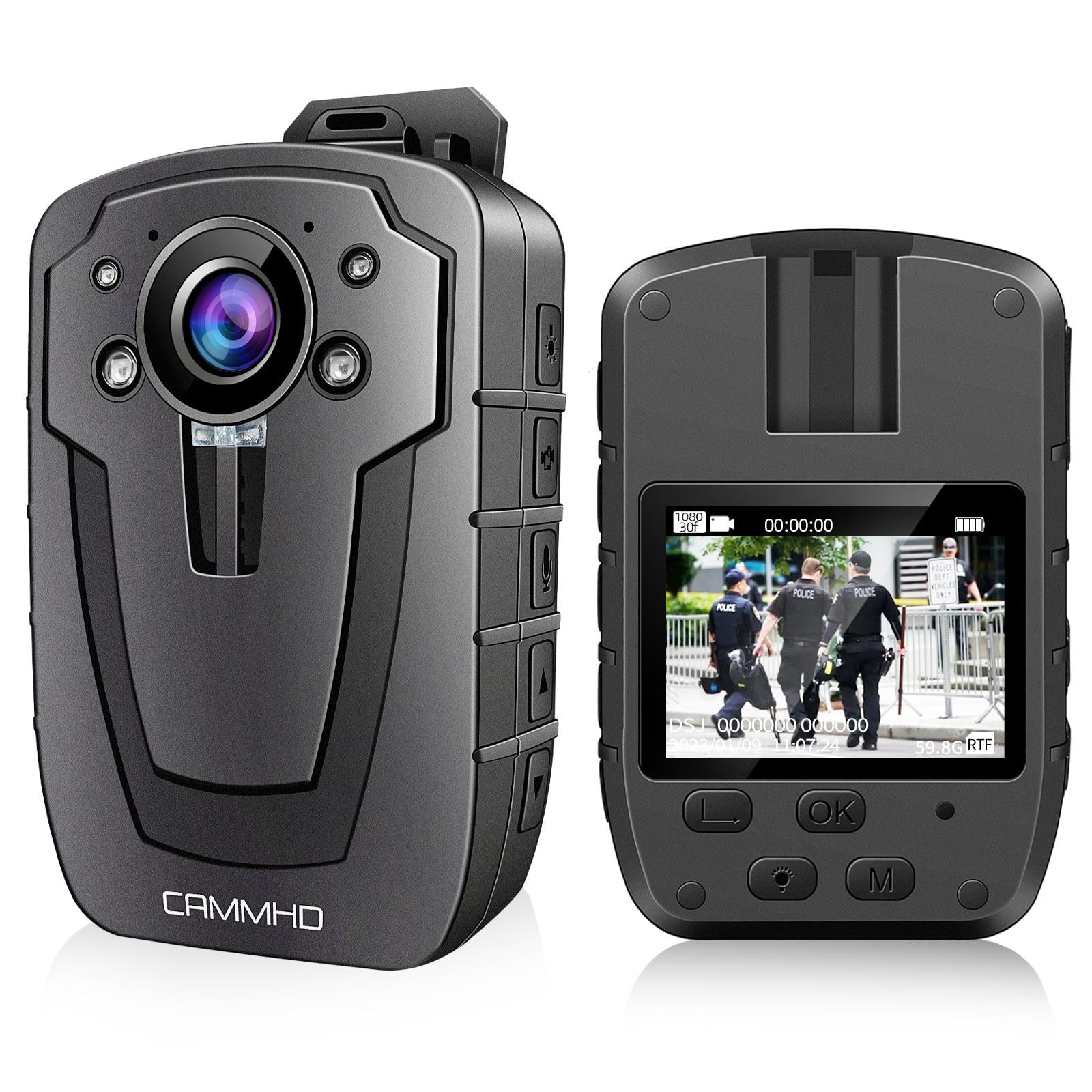 CAMMHD C8 1296P Body Cam 4000mAh Akku 16 Stunden Tragbare Audio und Video Bodycam 170° 📹👮 Angebot bei HelloDeals