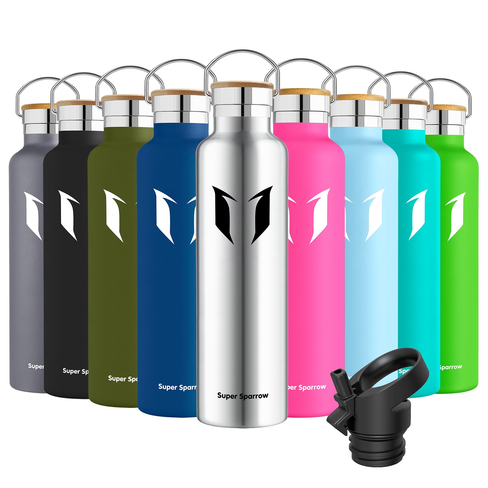 Super Sparrow Trinkflasche Edelstahl - 350ml/500ml/620ml/750ml/1L 🌟 Auslaufsicher Thermoskanne 🚴‍♂️ BPA-Frei Wasserflasche 💧 Angebot bei HelloDeals