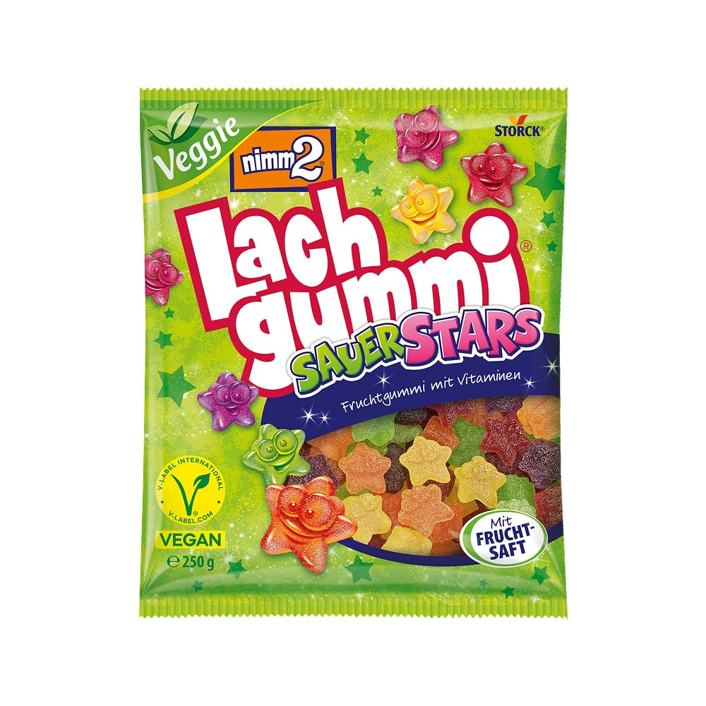 nimm2 Lachgummi SauerStars - Veganes saures Fruchtgummi mit Fruchtsaft und Vitaminen Angebot bei HelloDeals