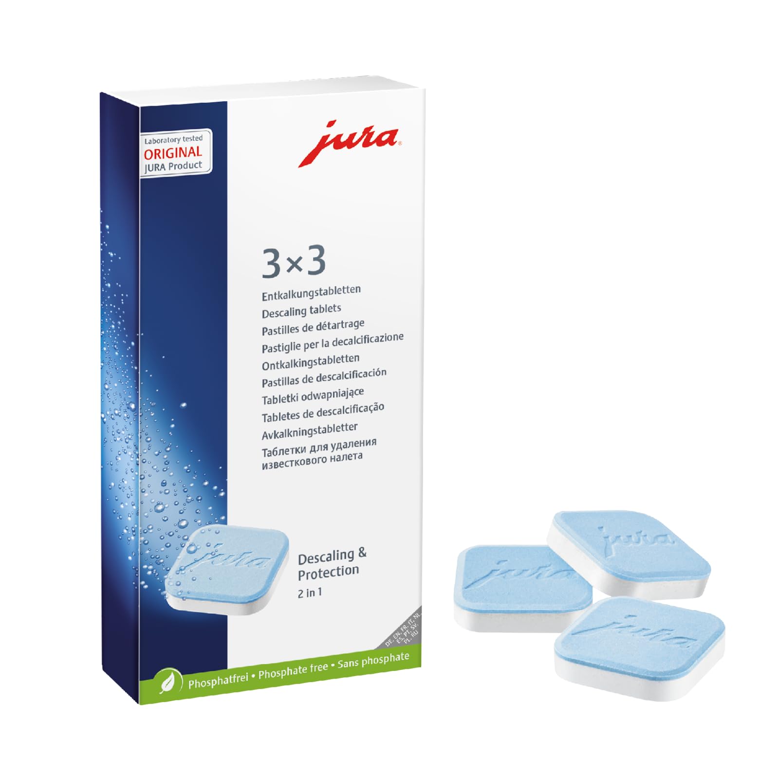 JURA Original - Entkalkungstabletten für 3 Entkalkungsvorgänge - TÜV-zertifizierte Hygiene - 3er-Pack - 61848, Weiß 🛡️☕ Angebot bei HelloDeals