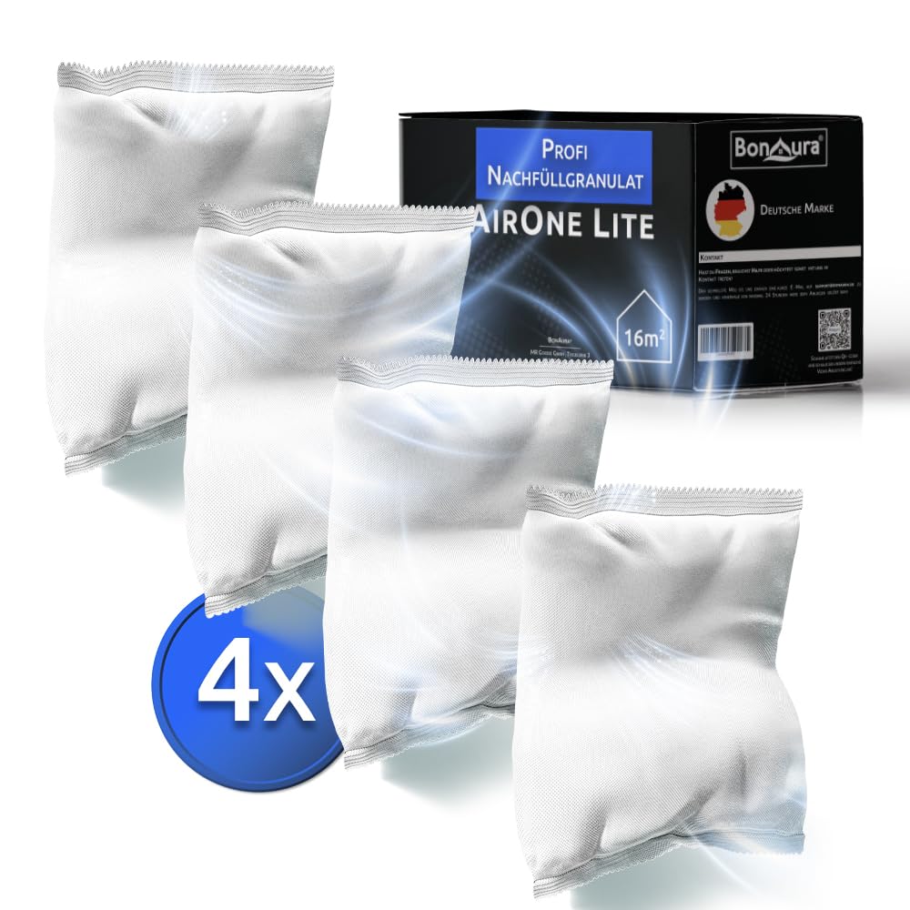 BonAura® AirOne Lite Badezimmer & Küche Luftentfeuchter Nachfüllpack - 4er Set Angebot bei HelloDeals