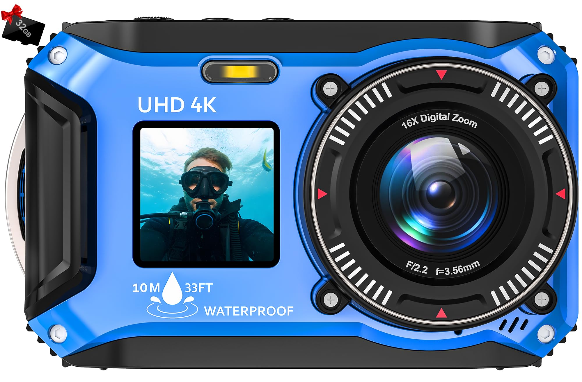 Yixinxin 4K 64MP 33FT UHD Unterwasserkamera zum Schnorcheln 📷🌊 Angebot bei HelloDeals