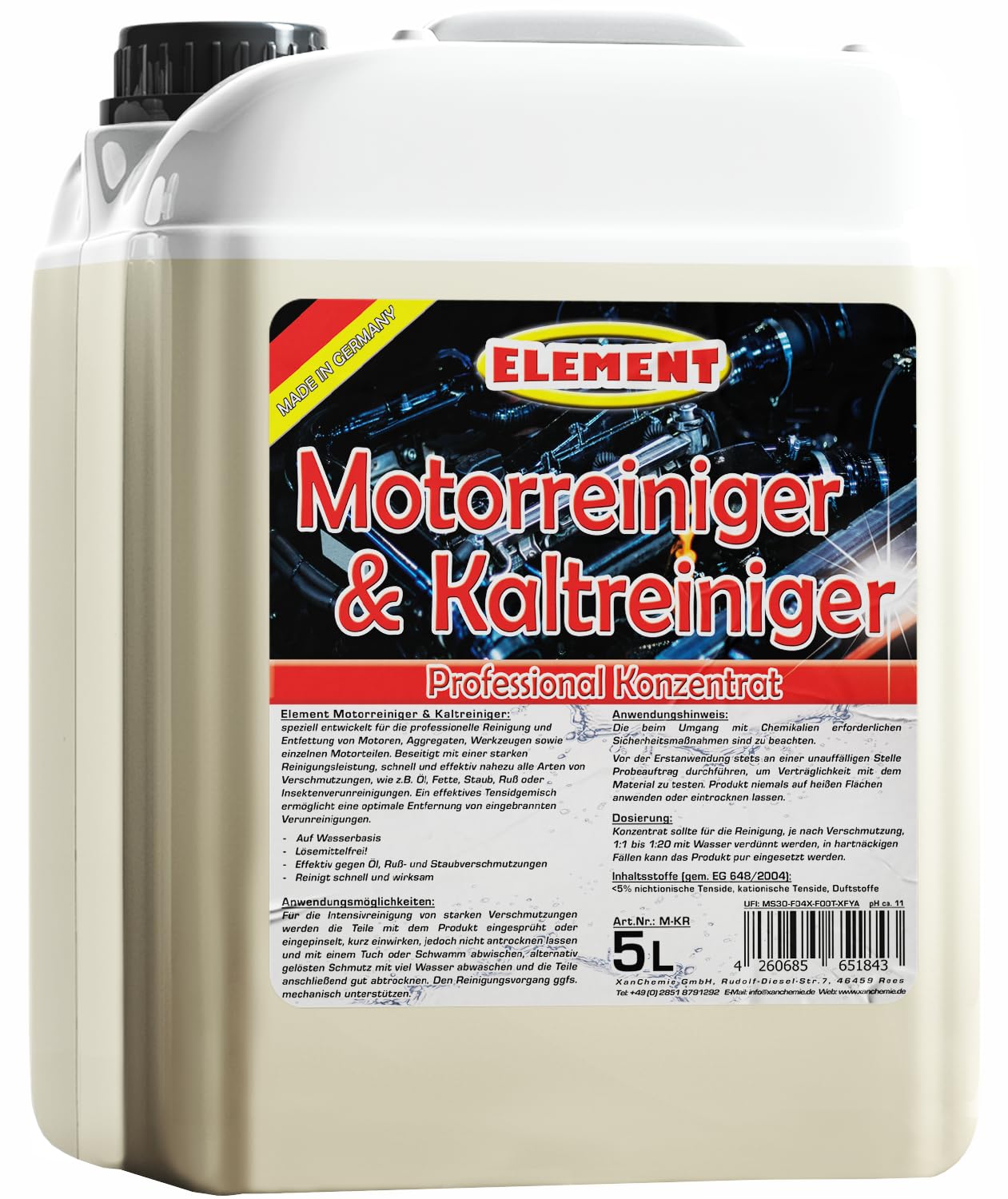 🚗🛠️ Element 5 Liter Motorkaltreiniger Kaltreiniger Motorreiniger | Sparsames Konzentrat Angebot bei HelloDeals