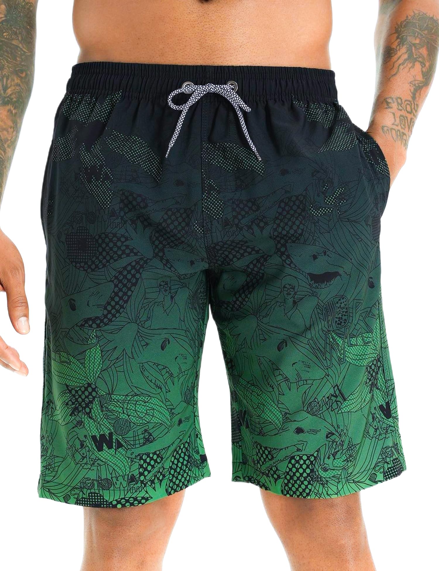 🩳 APTRO Herren Badehose Lang Badeshorts Schnelltrocknend Boardshorts XL Grün 🌊 Angebot bei HelloDeals