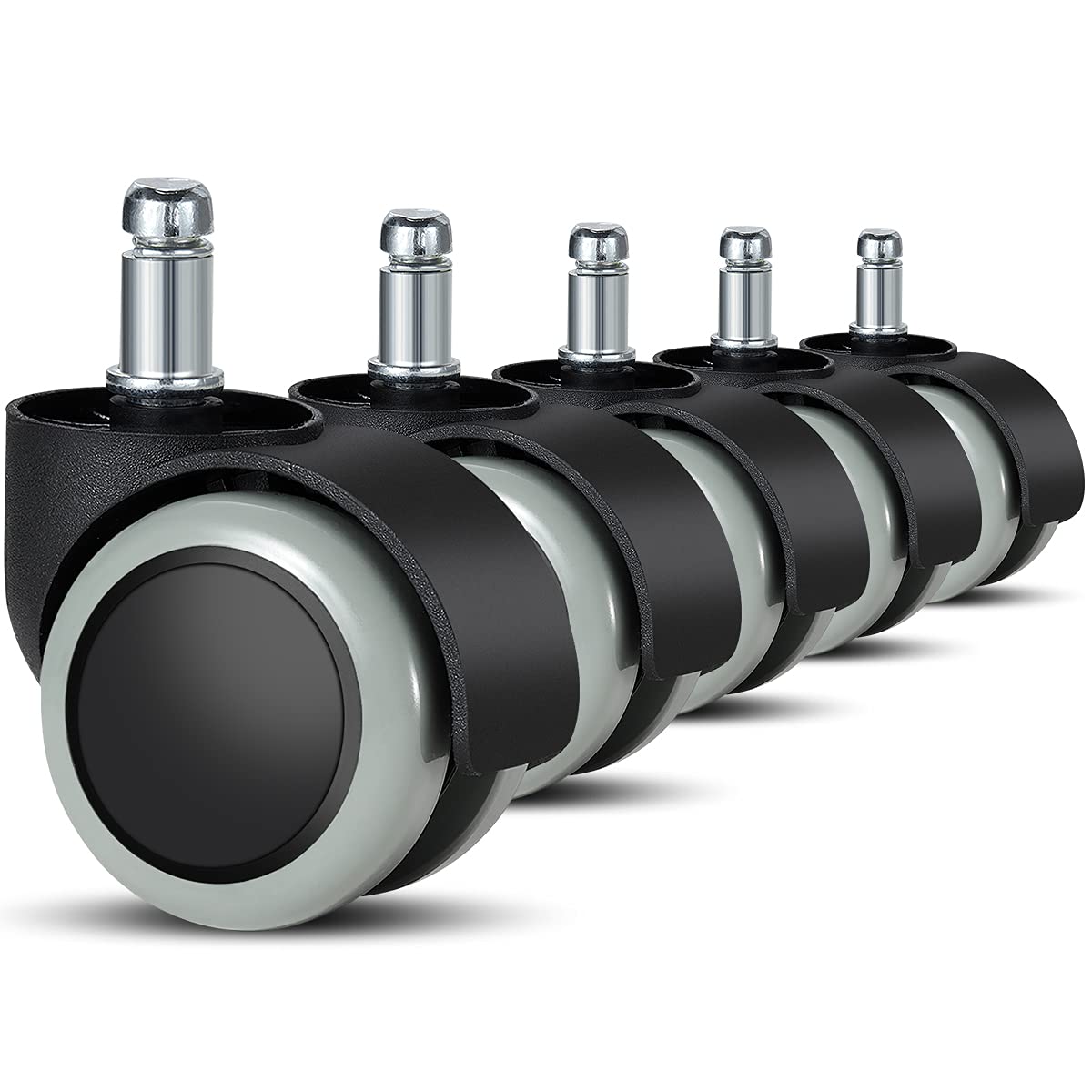 Bürostuhl Rollen (5er Set) - 11 MM / 22 MM Ersatz-Hartbodenrollen für Gaming-Stühle Angebot bei HelloDeals