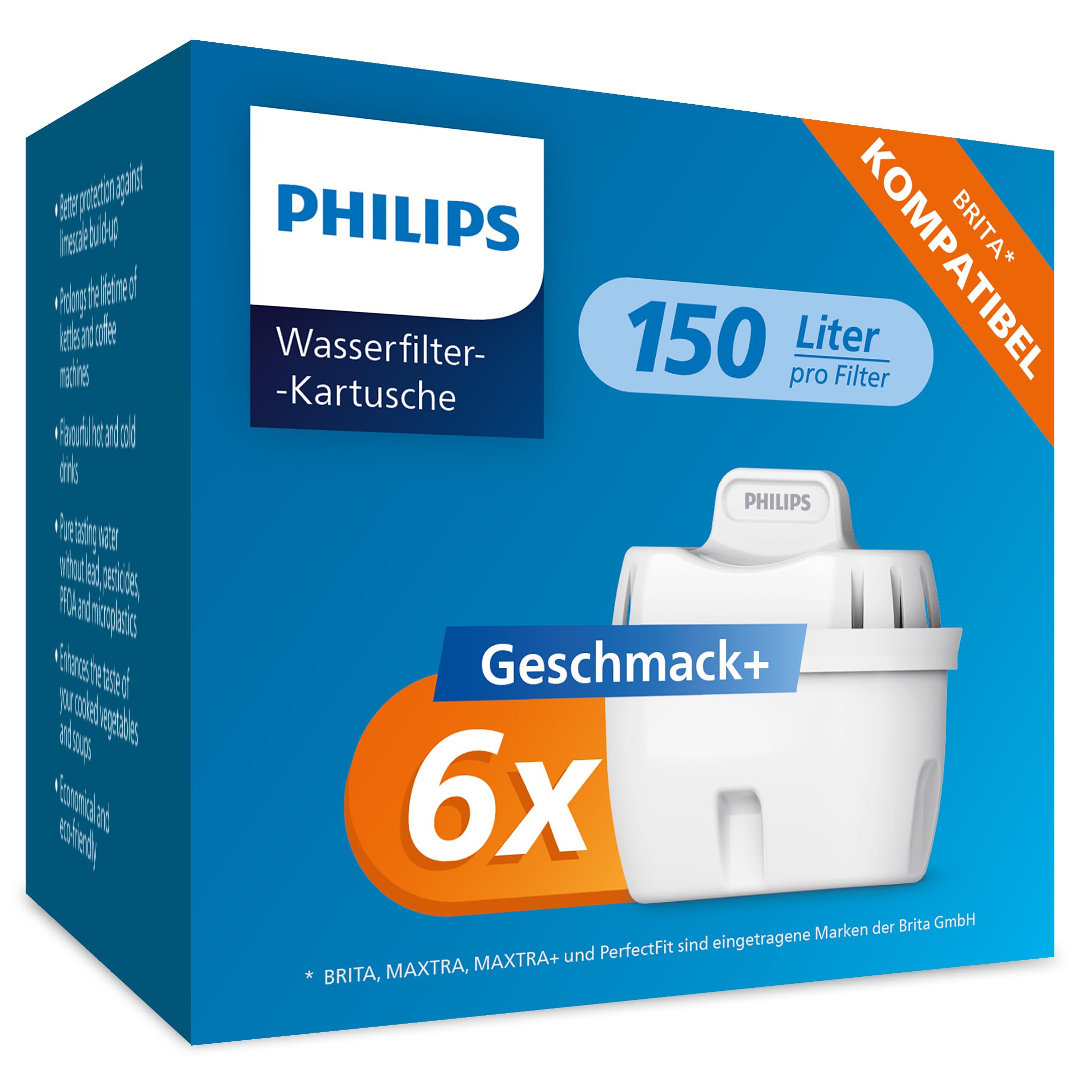 🌊🌿 Philips Wasserfilter-Kartuschen 6er-Pack | Reduziert MIKROPLASTIK, CHLOR, KALK, SCHWERMETALLE Angebot bei HelloDeals