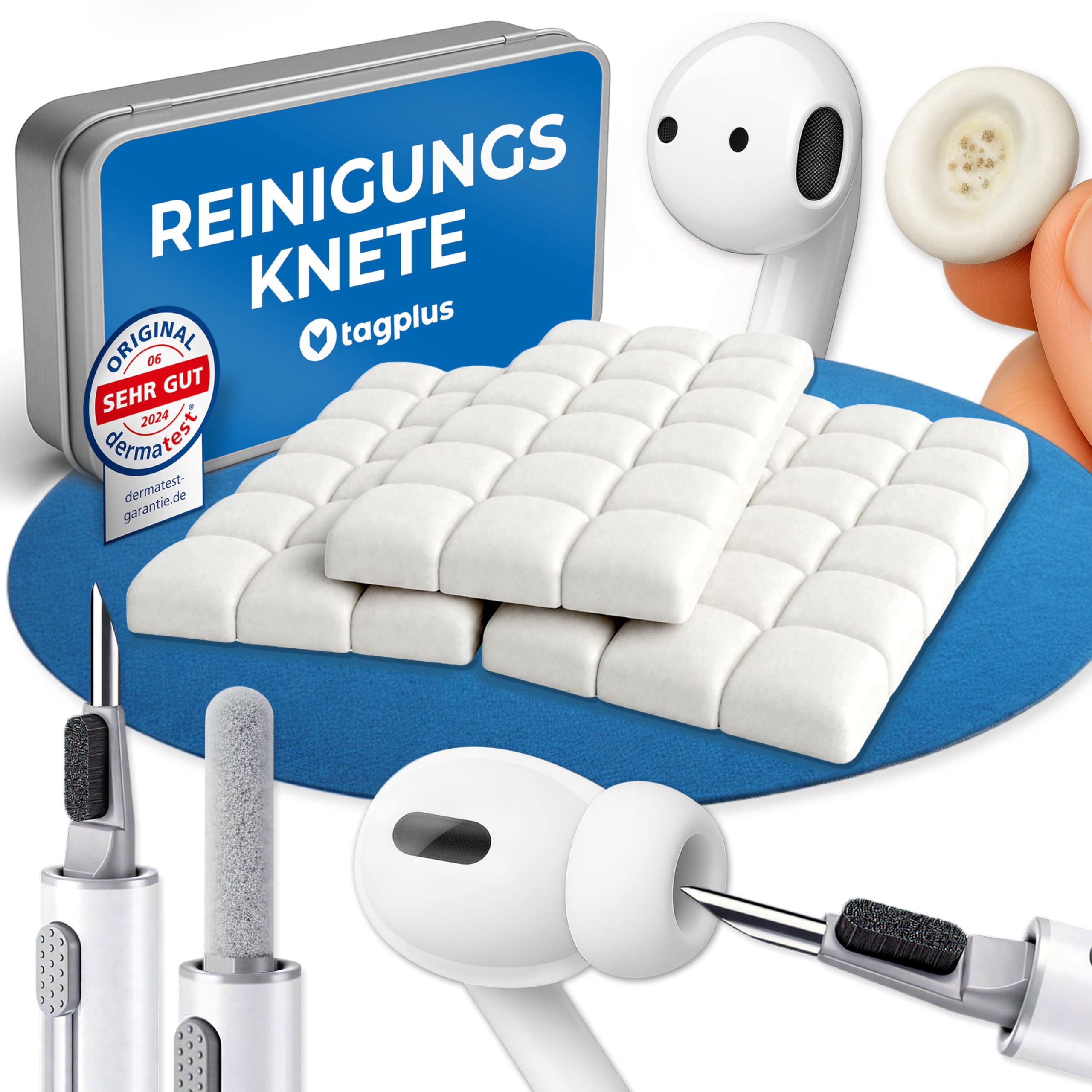 📱🎧 tagplus® Reinigungsknete Handy & Kopfhörer inkl. Profi Reinigungs-Tool 🧼🛠️ Angebot bei HelloDeals