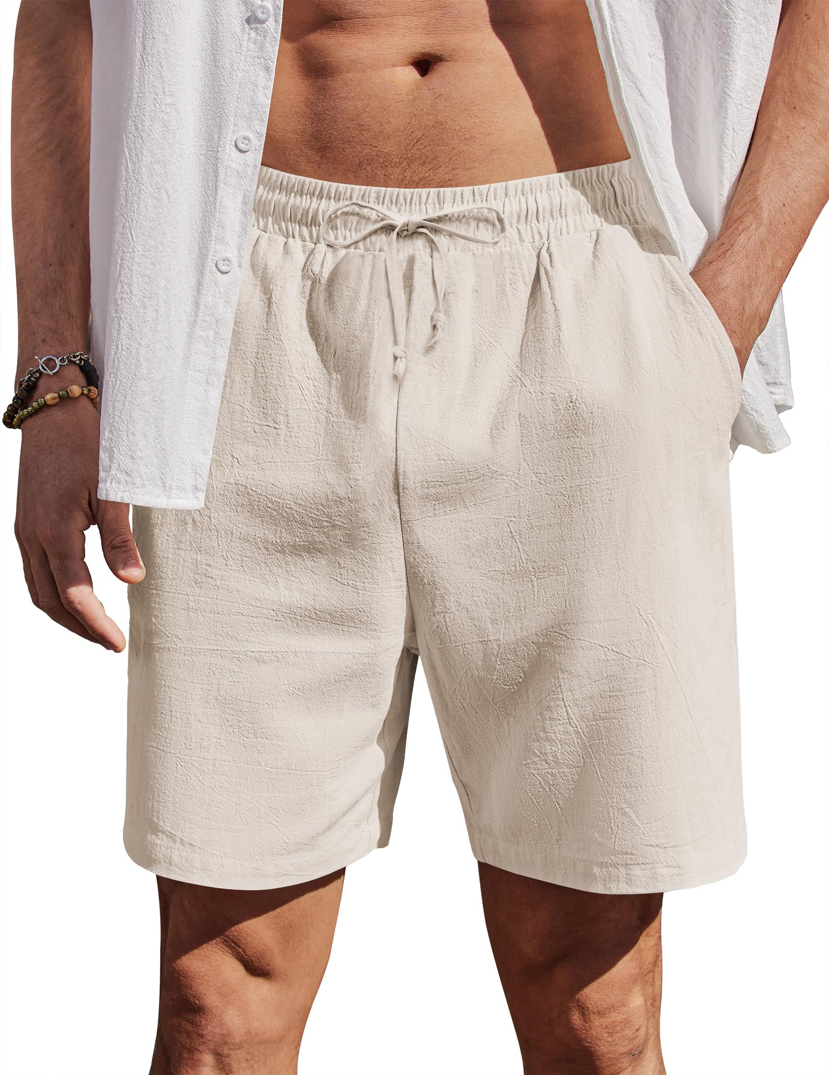 COOFANDY Herren Shorts Sommer Baumwolle Kurz Hosen 🩳 Angebot bei HelloDeals