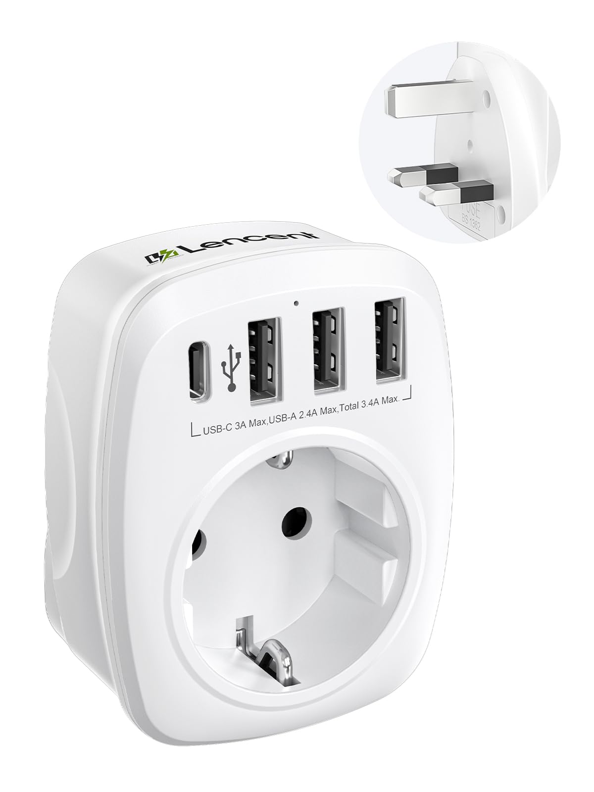 LENCENT Adapter England Deutschland Stecker, EU auf UK 🌍🔌 Angebot bei HelloDeals