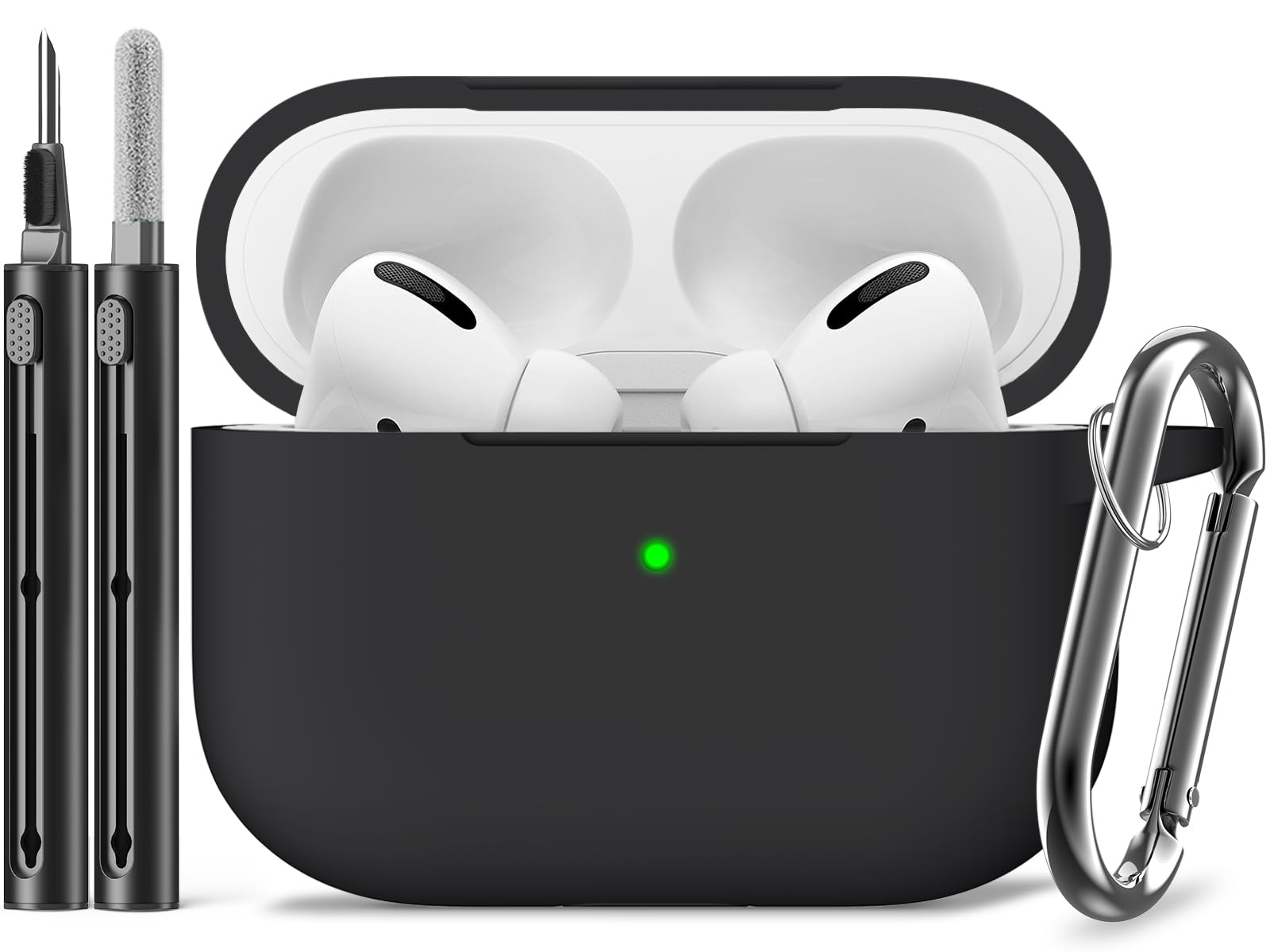 Schützhülle für Airpods Pro mit Reinigungsstift - Schwarz Angebot bei HelloDeals