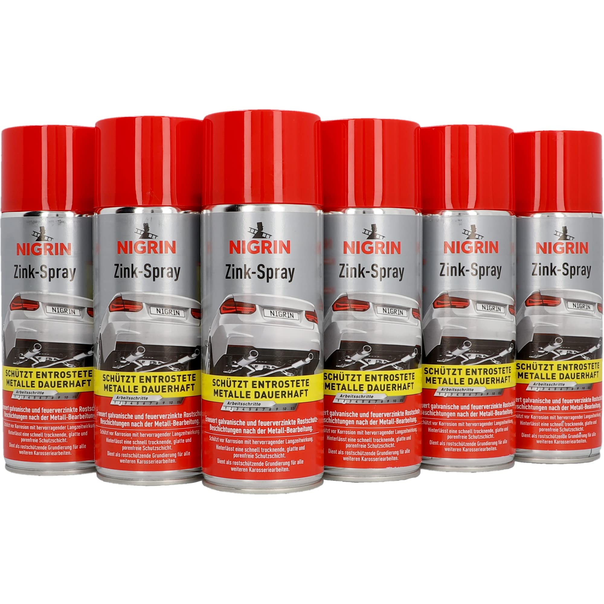 🔧🔩 NIGRIN Zinkspray, 6 x 400 ml - Langanhaltender Rostschutz! 🔩🔧 Angebot bei HelloDeals