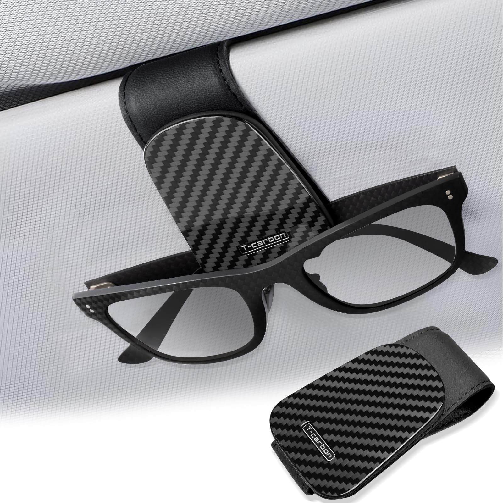 🕶️ T-carbon Brillenhalter für Auto Sonnenblende 🚗 Angebot bei HelloDeals