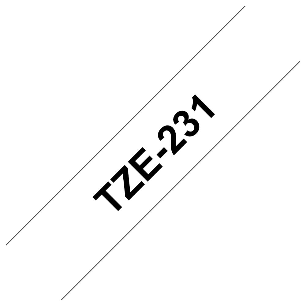 🌟 Brother TZE231 TZe-231 P-touch Schriftband 🌟 - 12mm breit, 8m lang Angebot bei HelloDeals