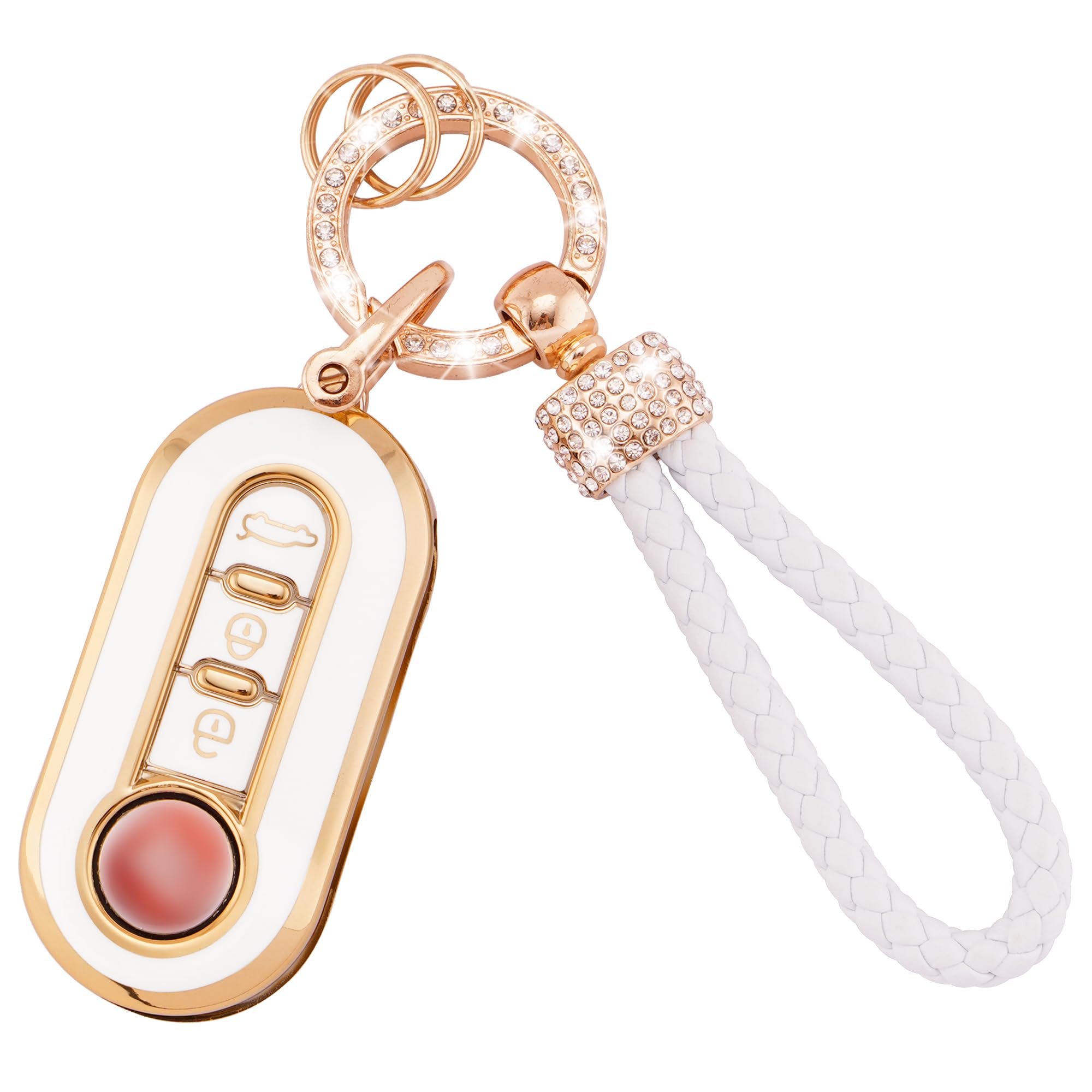 🚗 Autoschlüssel Hülle Cover für FIAT 500 500L Brava Bravo Doblo Ducato Fiorino Punto Panda Qubo Scudo Stilo Lancia - Weiß Angebot bei HelloDeals