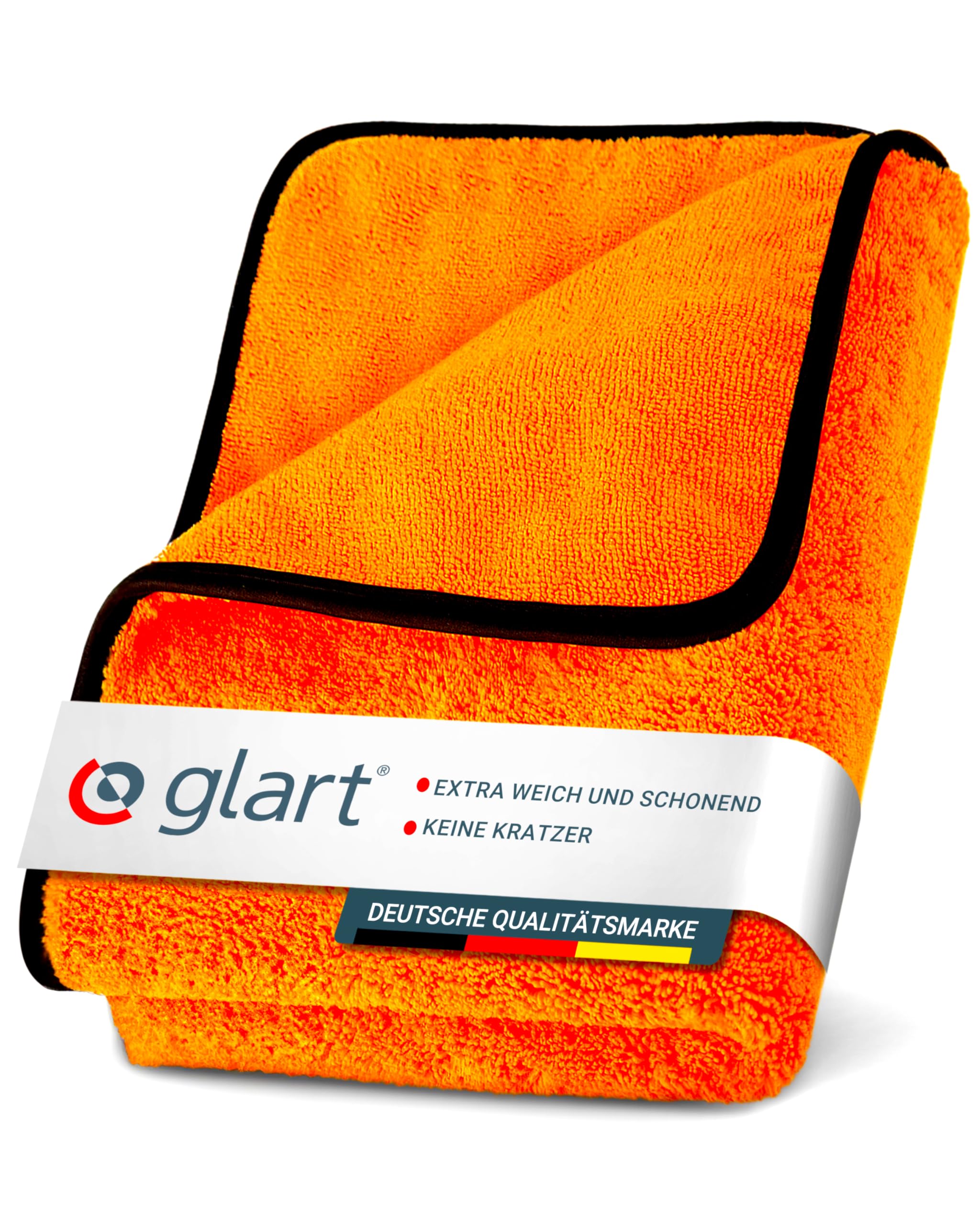 Glart Auto Trockentuch XXL 🚗 - Mikrofasertuch Autopflege, saugstark - 90x60cm für kratzfreies Trocknen, Auto Mikrofasertuch - Großes Auto Mikrofasertuch – Orange Angebot bei HelloDeals