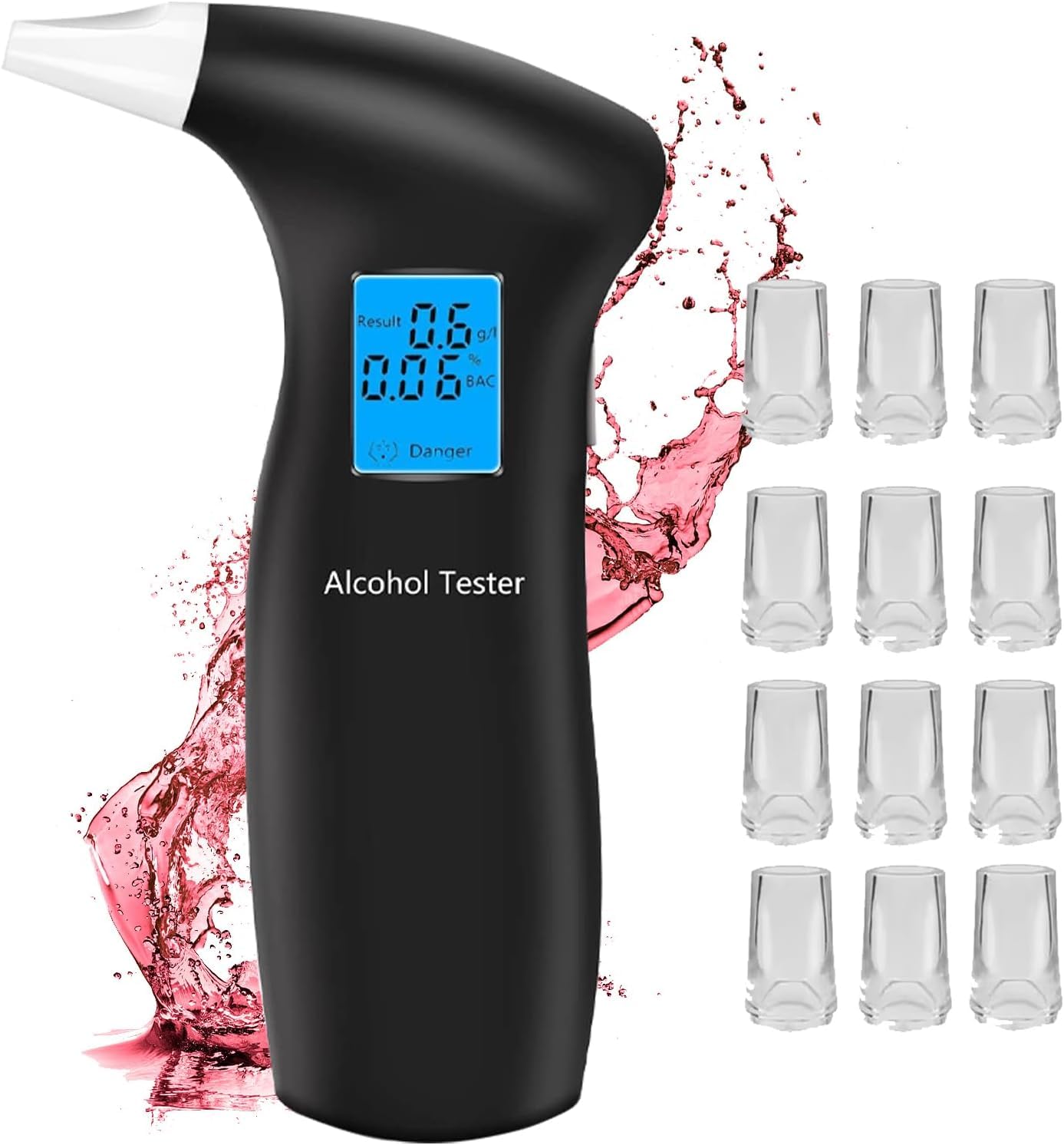 🍻🚫 PUTAII Alkoholtester: Professioneller Promilletester mit LCD-Bildschirm und Halbleiter Sensorik Angebot bei HelloDeals