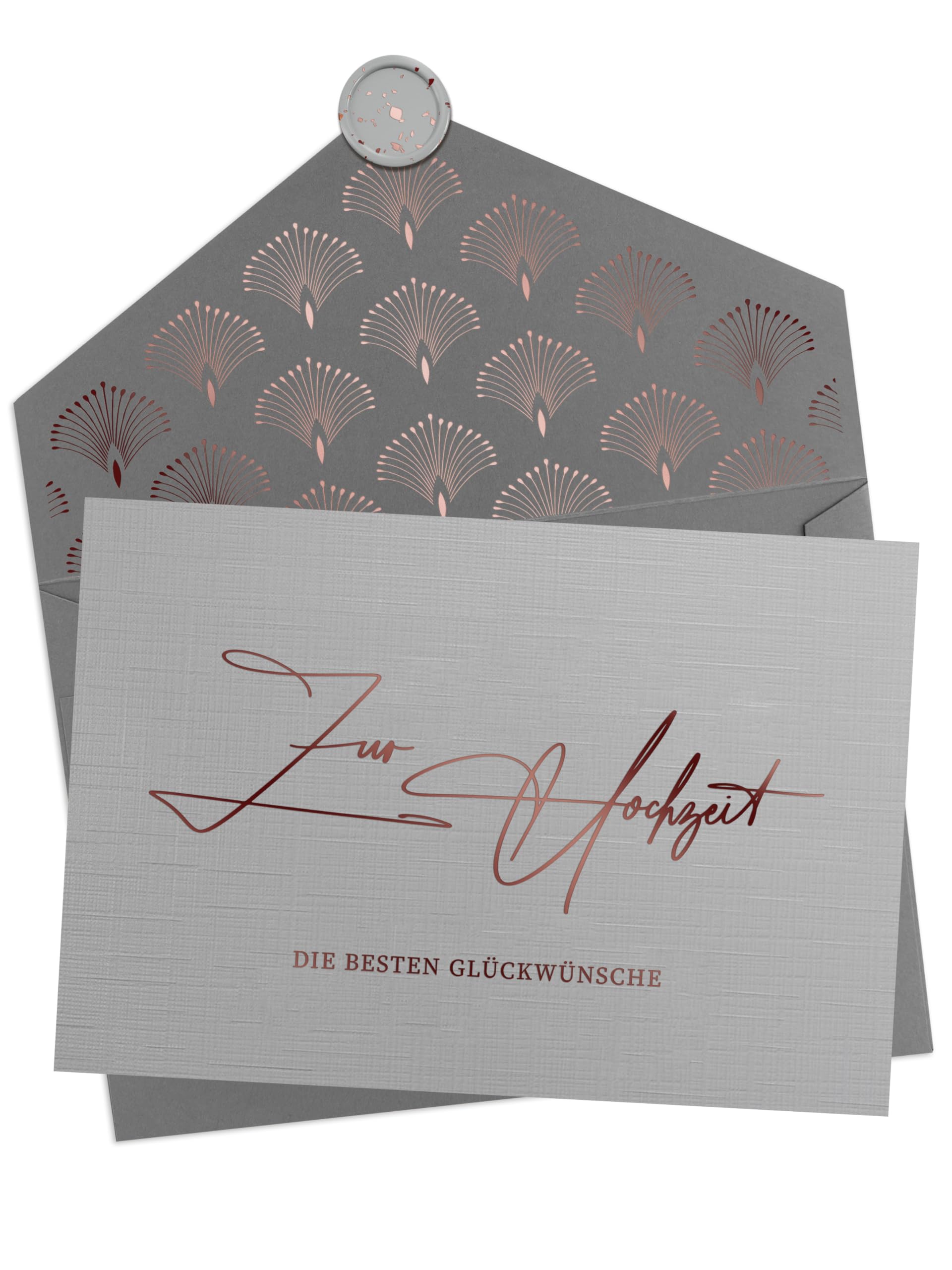 Joli Coon Hochzeitskarte 💌 Alles Liebe mit Kuvert und Wachssiegel Angebot bei HelloDeals