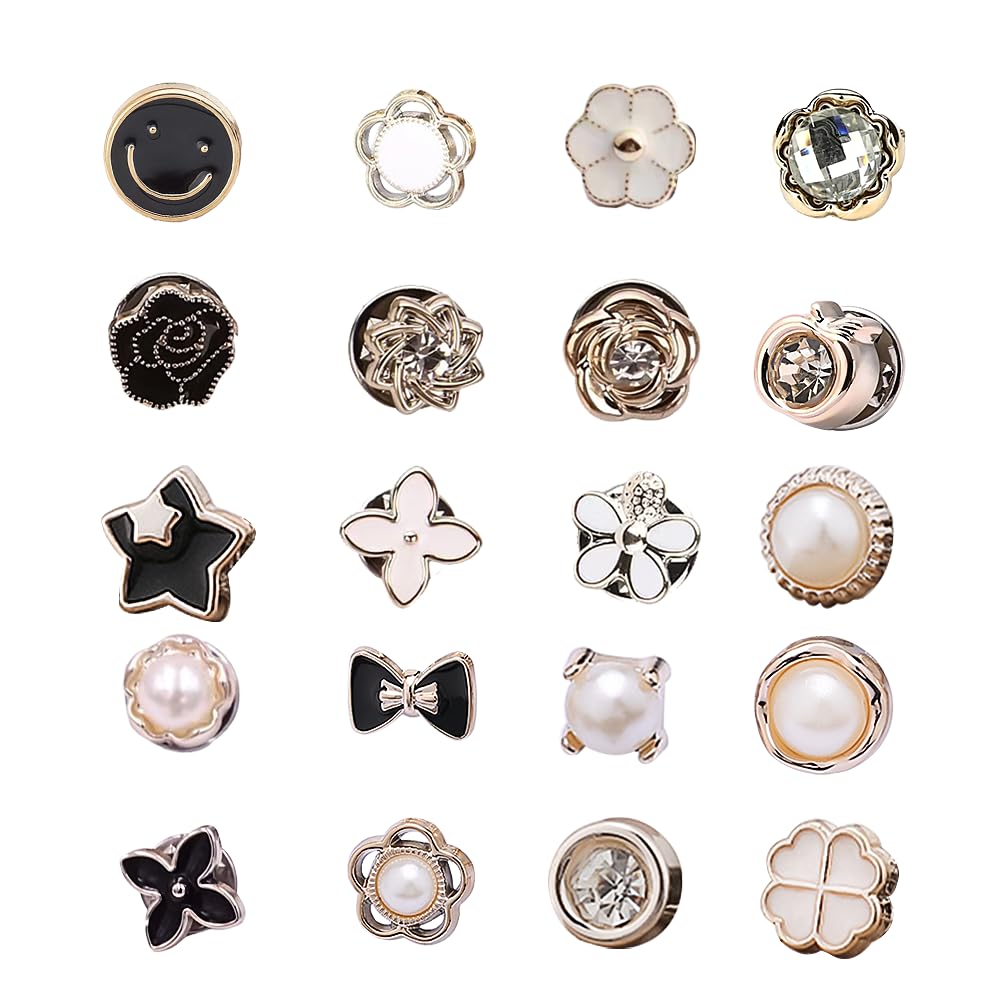 Brosche Knöpfe - Set mit 20 Stück Broschen für Kleidung 🎁 Angebot bei HelloDeals