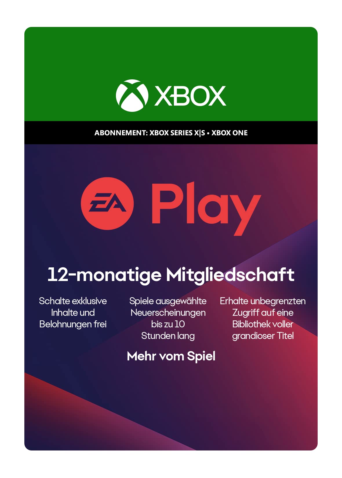🎮 EA Play - 12 Monatsabonnement | Xbox - Download-Code Angebot bei HelloDeals