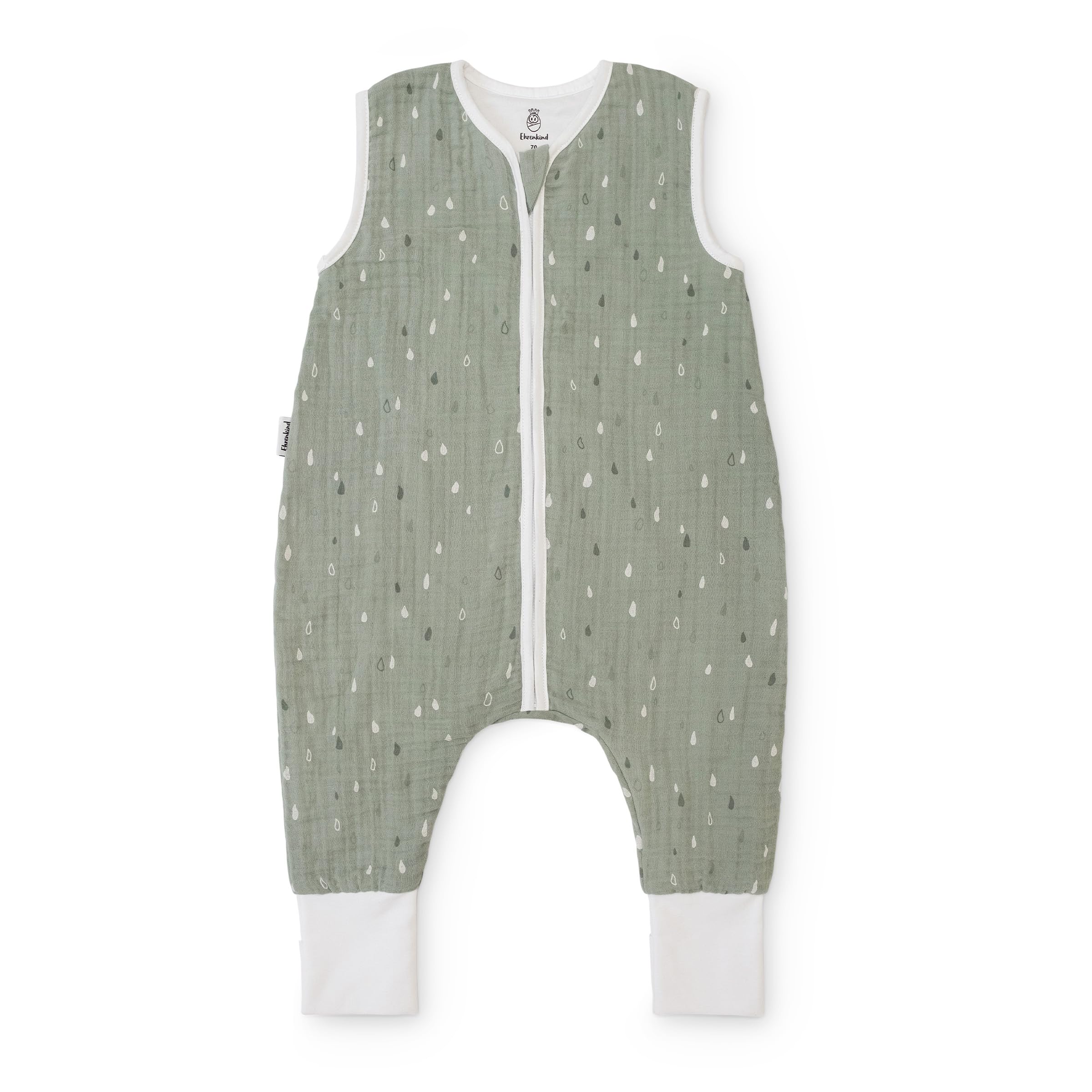 Ehrenkind® Baby Sommerschlafsack mit Füßen 1.0 TOG aus Bio-Baumwolle 🌞 | Sommer Schlafsack 1 Tog 90 Jade Tropfen Angebot bei HelloDeals