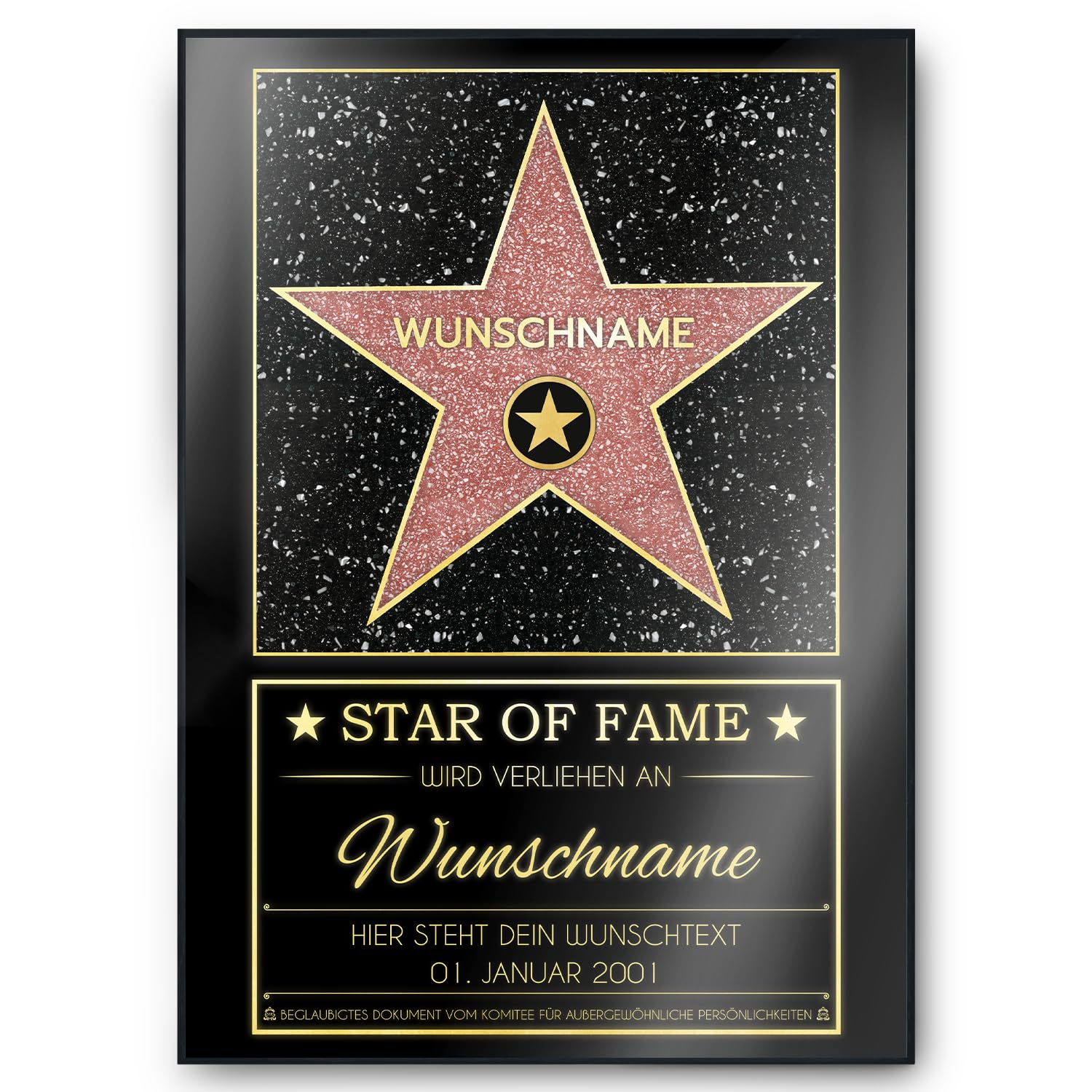🌟 Personalisierte Hollywood Stern Urkunde - Einzigartiges Geschenk 🎁 Angebot bei HelloDeals