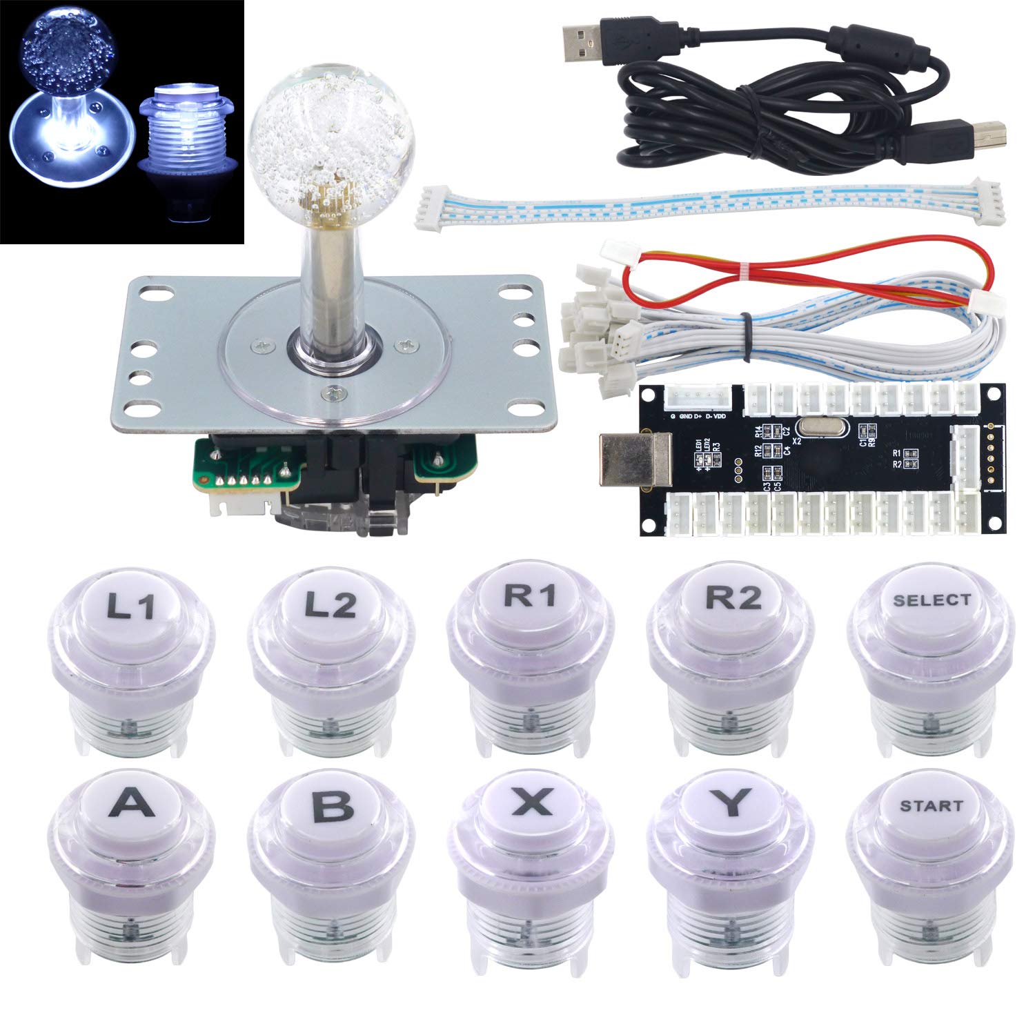 🕹️ LED DIY Kit für Arcade Game - Mechanische Tastatur Schalter & Joystick Controller Angebot bei HelloDeals
