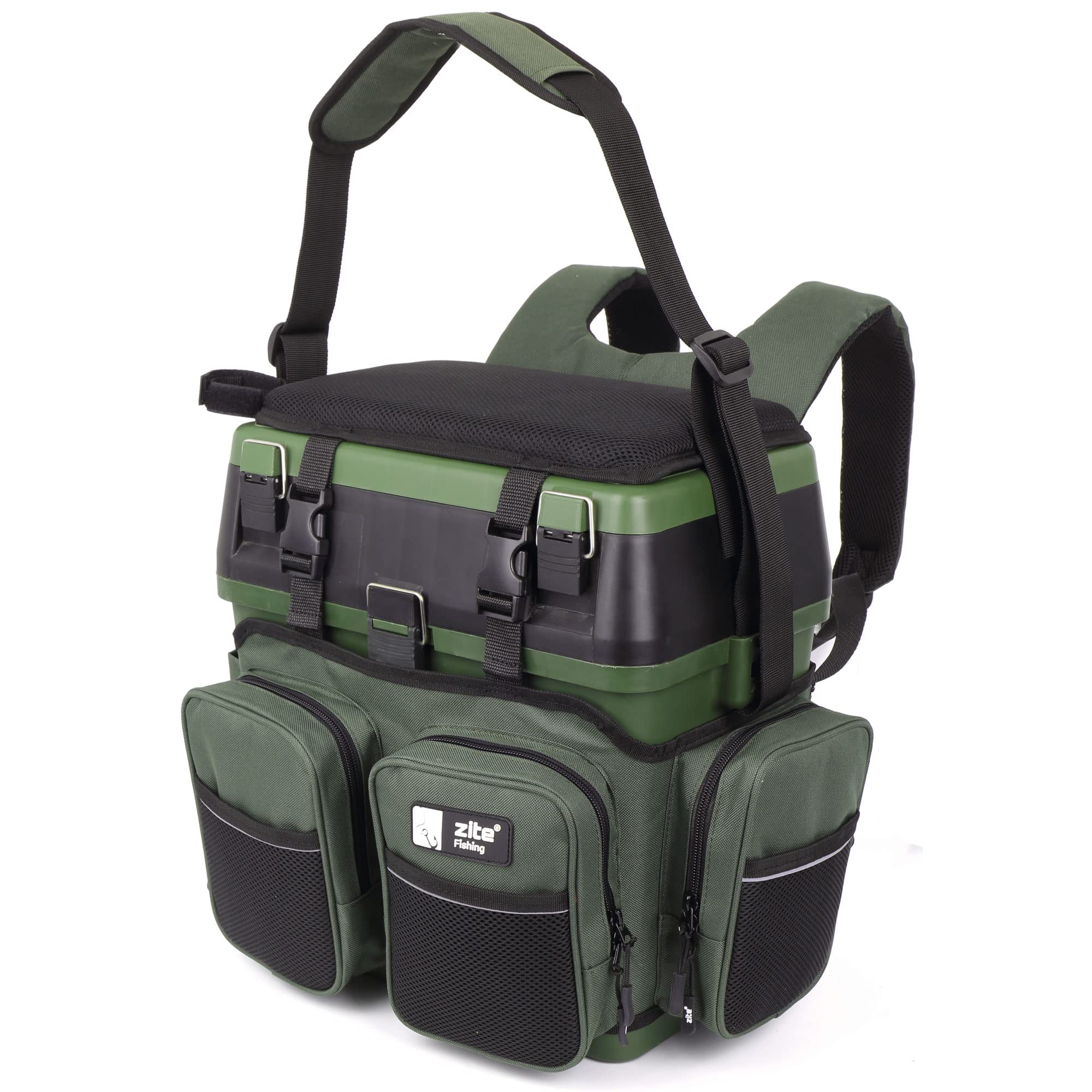 Zite Fishing [Multi Angelkoffer-Rucksack & Sitz-Kiepe in 1] Angeltasche inklusive 4x Tackle-Angelbox 🎣 Angebot bei HelloDeals