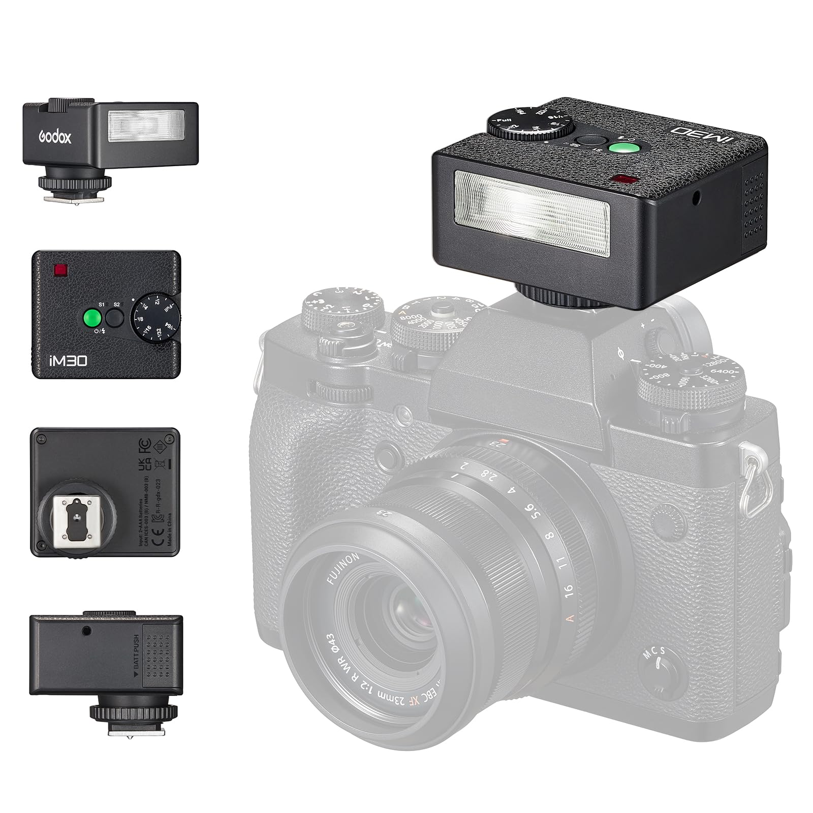 📸 Godox iM30 Flash Godox KameraBlitz | Mini Flash Speedlite 6500K±200K Angebot bei HelloDeals