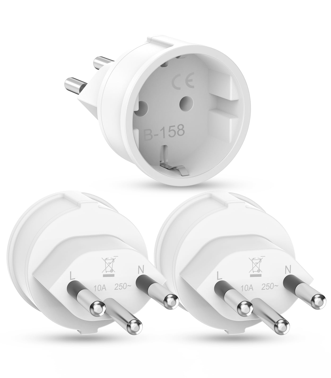 🔌🌍 3 Stück Schweiz Reiseadapter - Sicher, Kompakt und Tragbar Angebot bei HelloDeals