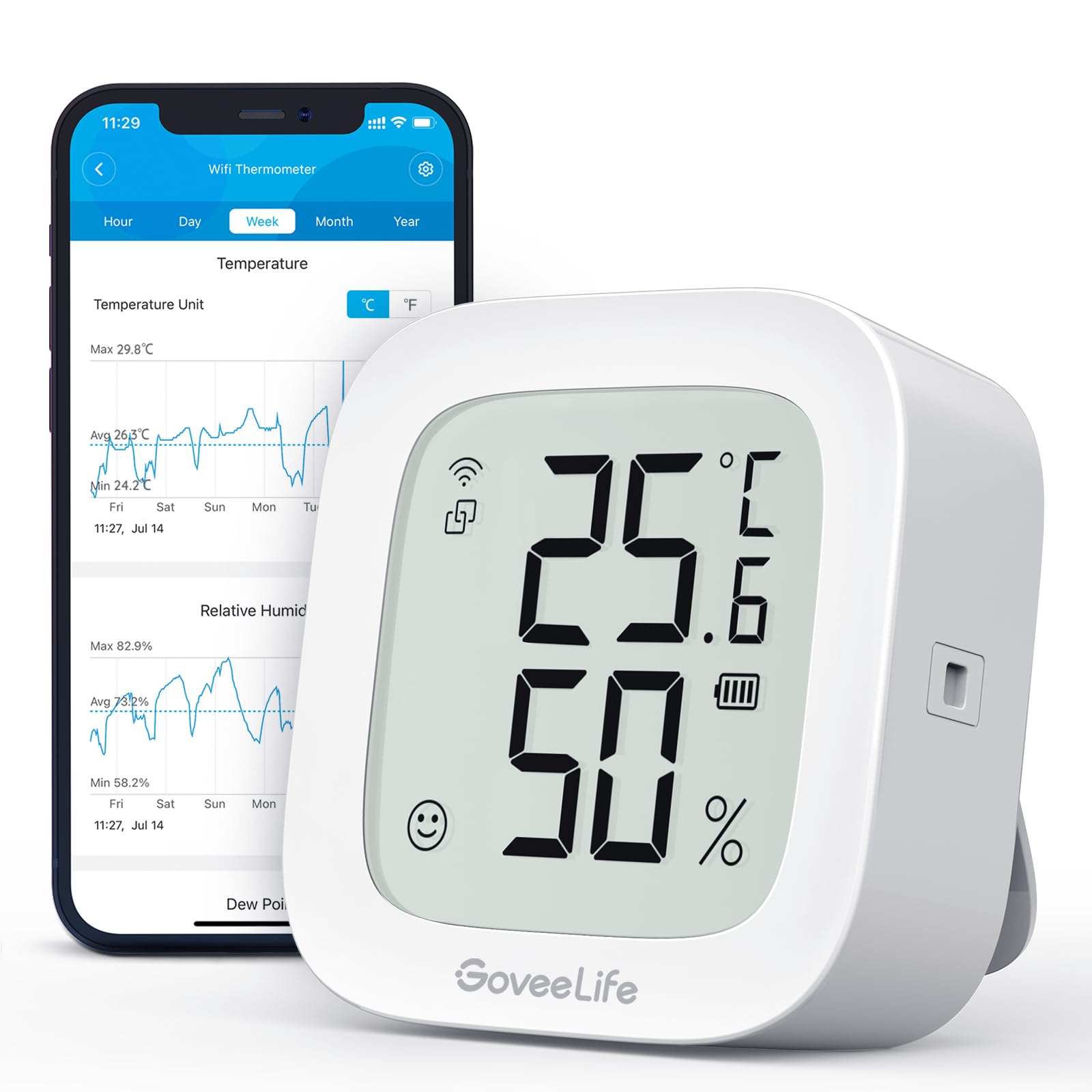 🌡️🌿 GoveeLife WLAN Hygrometer Thermometer - 27.06€ + Kostenloser Versand! Angebot bei HelloDeals