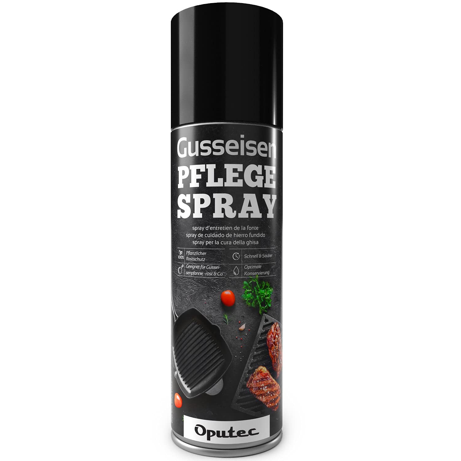 🔥 Oputec 500ml Gusseisen-Pflegespray 🌿 - Ideales Grillzubehör zum Schutz & der Pflege von Gussrosten! 🍳 Angebot bei HelloDeals