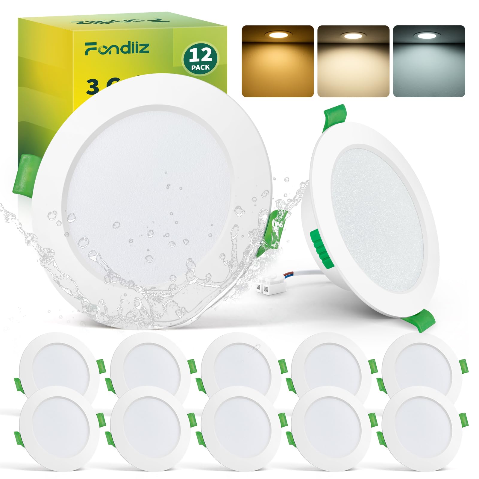 Fondiiz LED Einbaustrahler 230V 68mm, 12er Set 🌟 LED Spots in Warmweiß, Neutralweiß, Kaltweiß Angebot bei HelloDeals