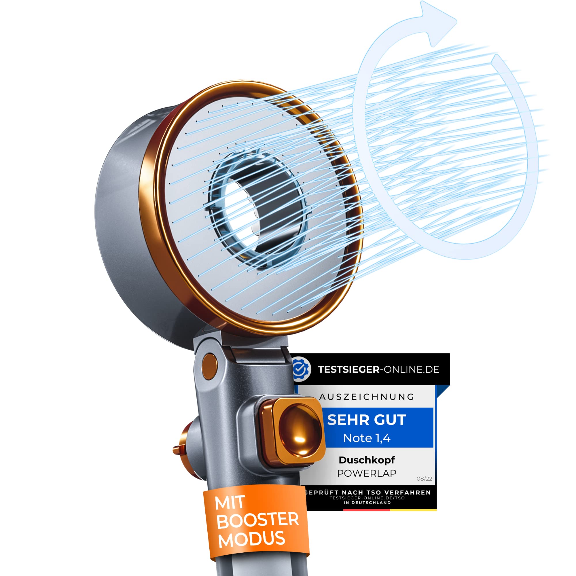 POWERLAP® Duschkopf mit Filter & Montagewerkzeug | Booster Modus für perfekten Wasserdruck 🚿 Angebot bei HelloDeals