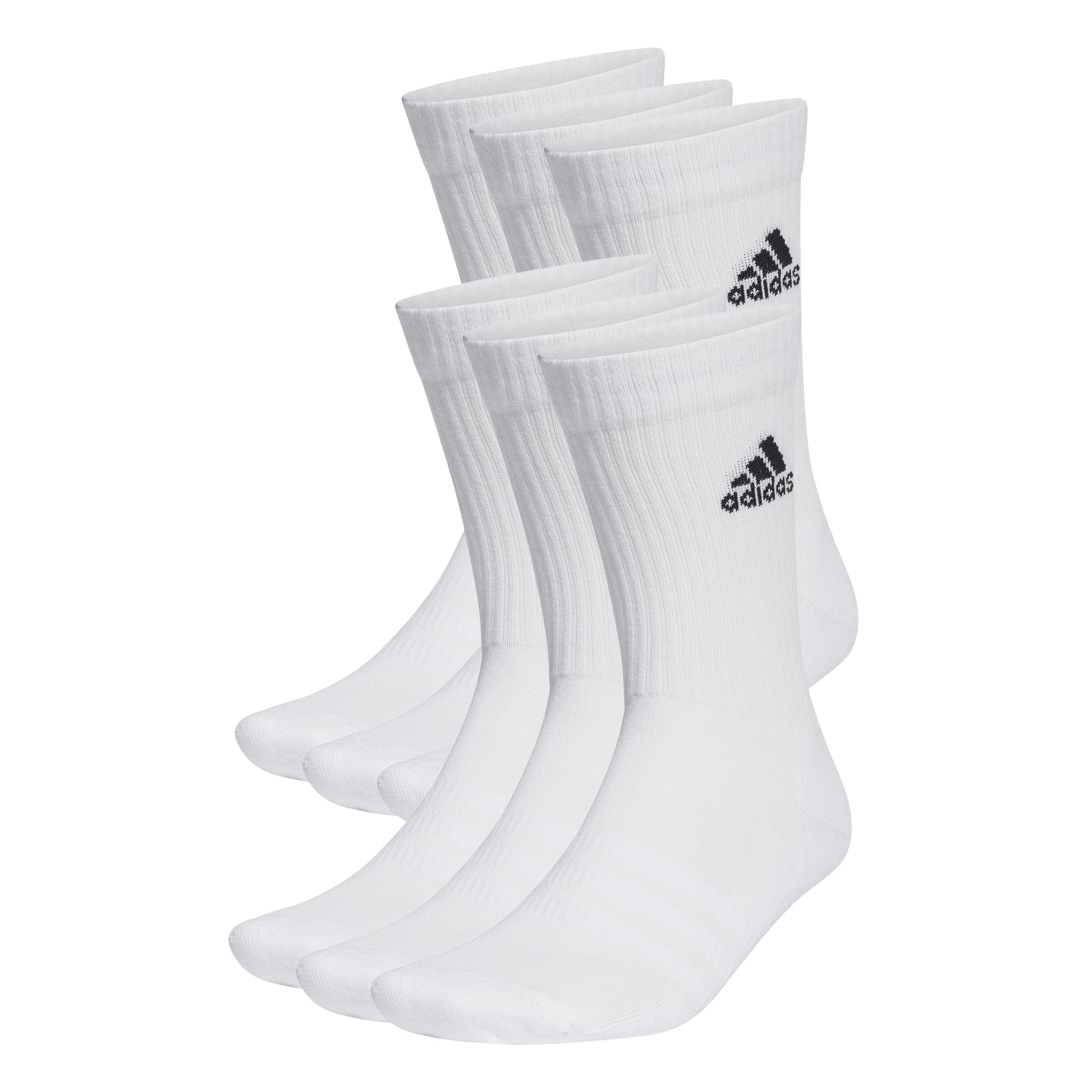 🧦🔥 Deal! adidas Unisex Kinder Cushioned Sportswear Crew Socks 6 Pairs Socks (6er Pack) 43-45 Weiß/Schwarz Angebot bei HelloDeals