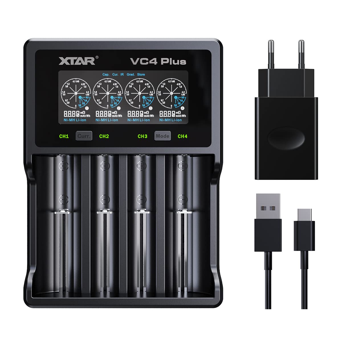 XTAR VC4 Plus Schnellladegerät für 18650 Akkus Angebot bei HelloDeals