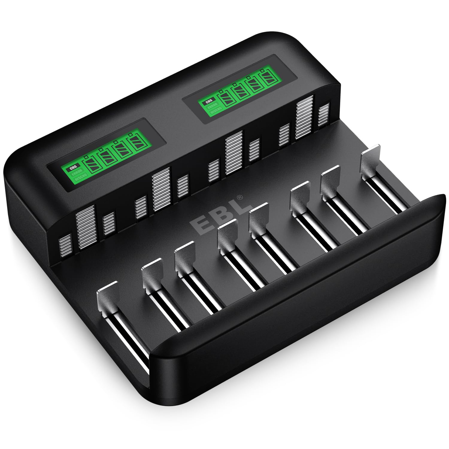EBL Akku Ladegerät für AA AAA C D NI-MH Akkus - Schnell Ladegerät mit LCD Anzeige Angebot bei HelloDeals