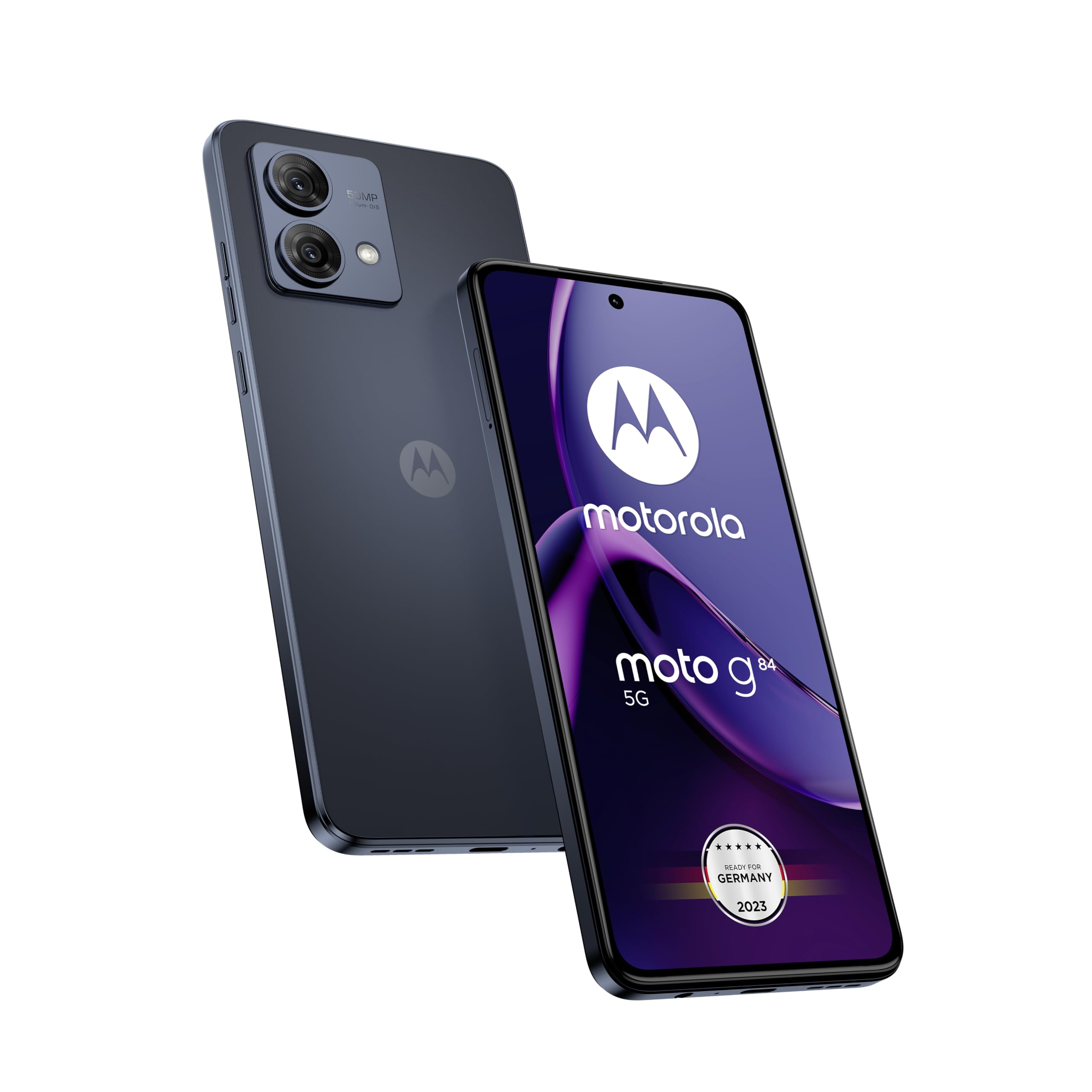 Motorola Moto g84 5G Midnight Blue inkl. Schutzcover + KFZ-Adapter Angebot bei HelloDeals