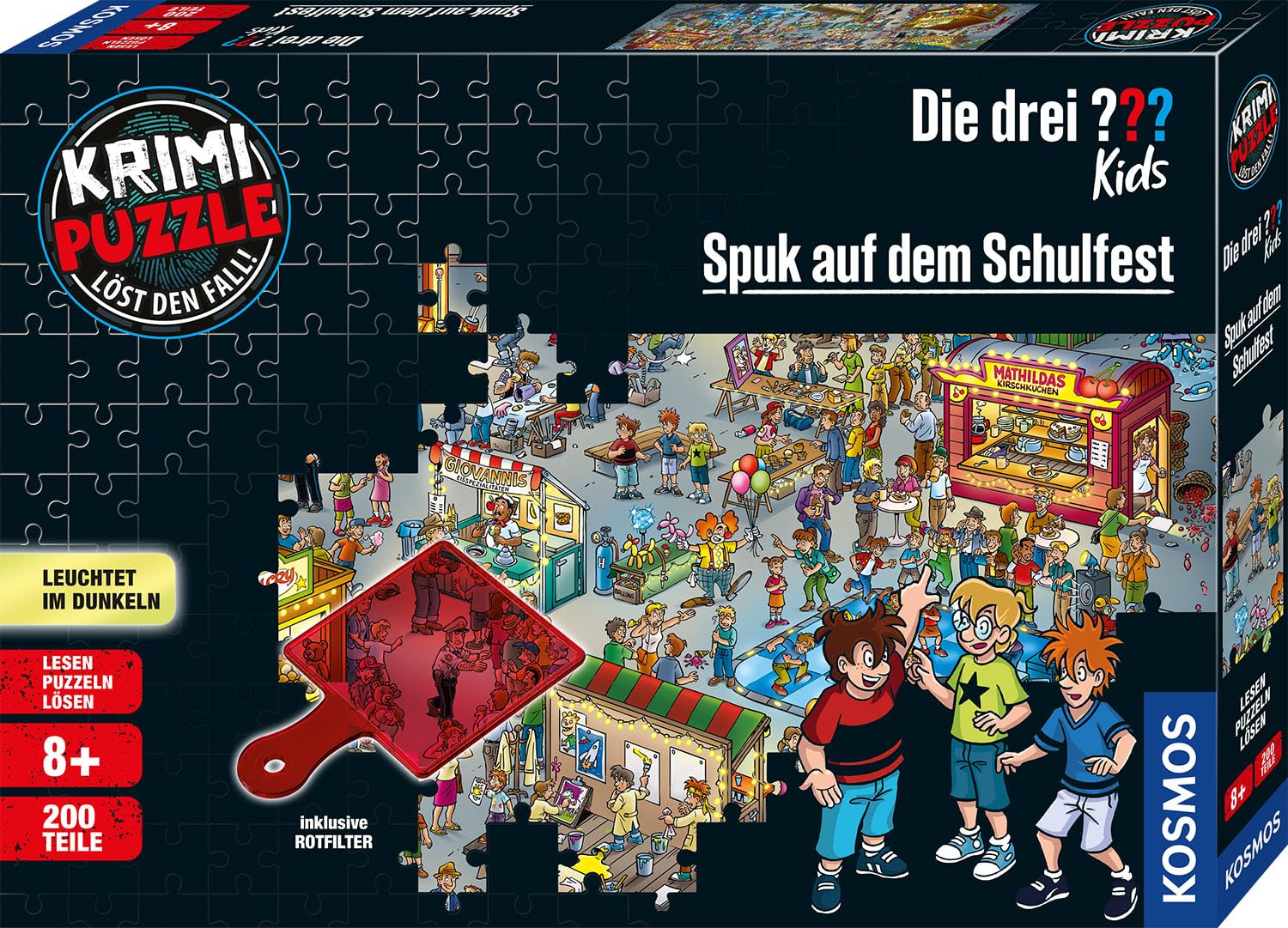 🔍🧩 Die drei ??? Kids Krimi Puzzle - Spuk auf dem Schulfest Angebot bei HelloDeals
