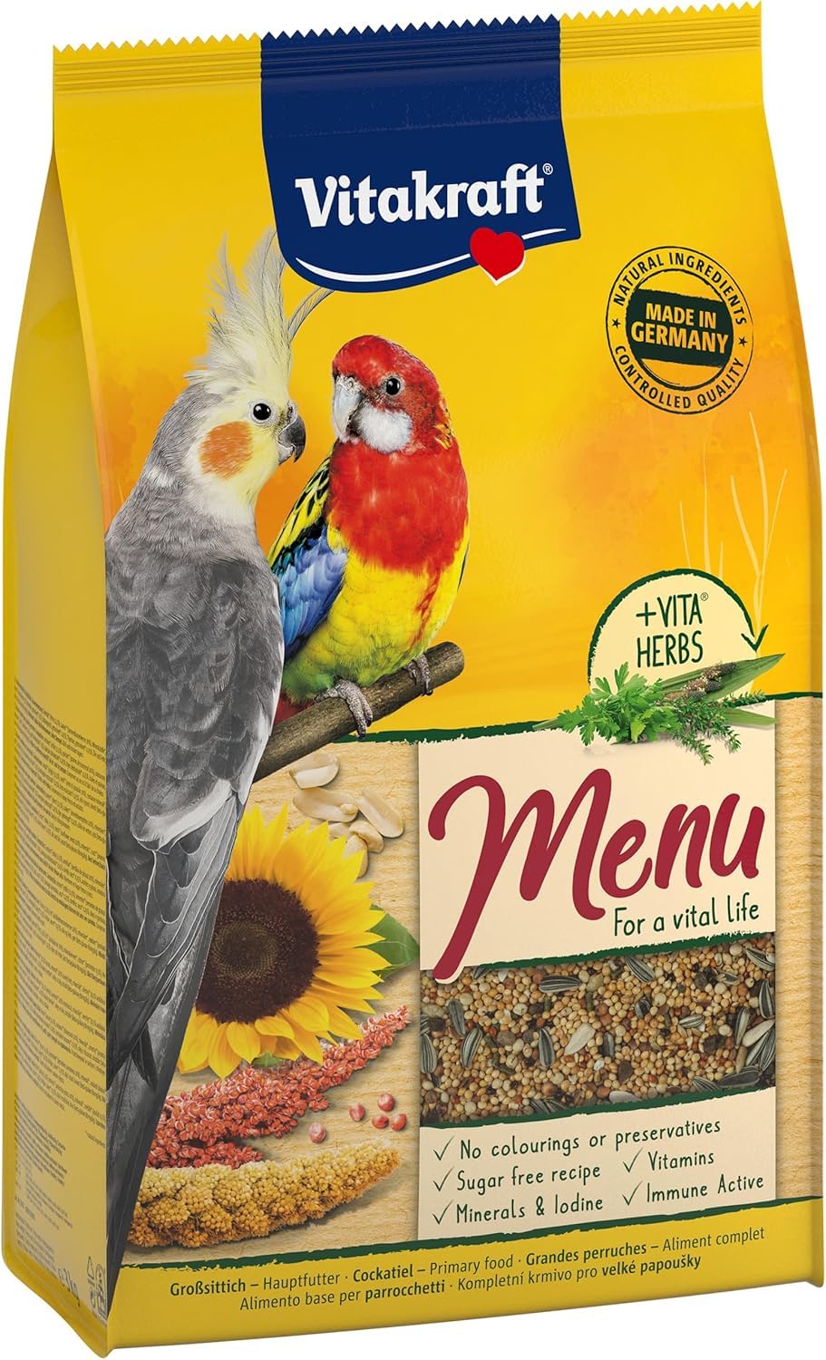 🐦🌾 Vitakraft Menü Vogelfutter für Großsittiche mit Getreide und Nüssen 3kg 🍯 Angebot bei HelloDeals
