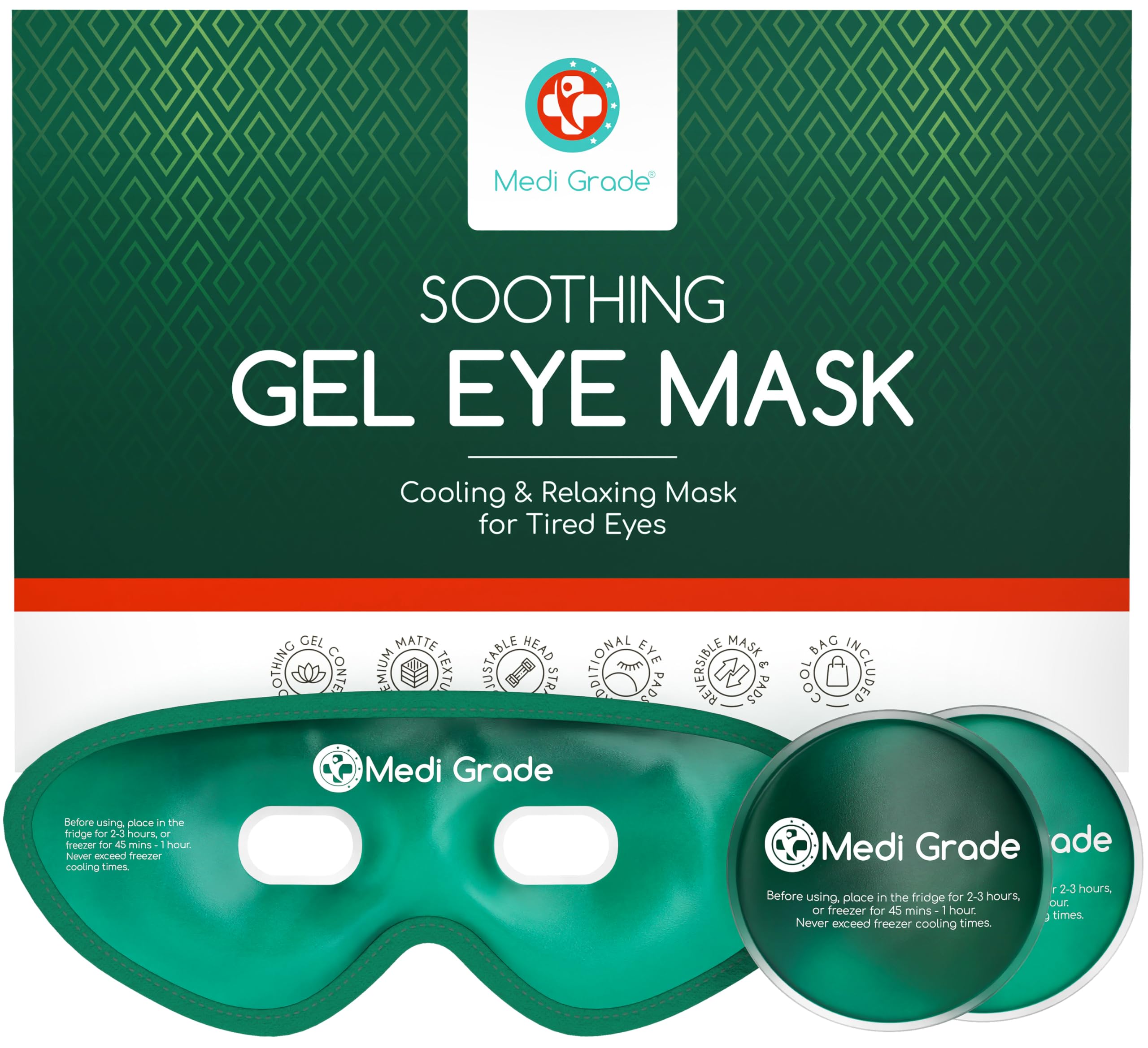 🌿 Medi Grade Kühlmaske Gesicht - Gel Augenmaske Kühlend Wiederverwendbar 🌿 Angebot bei HelloDeals