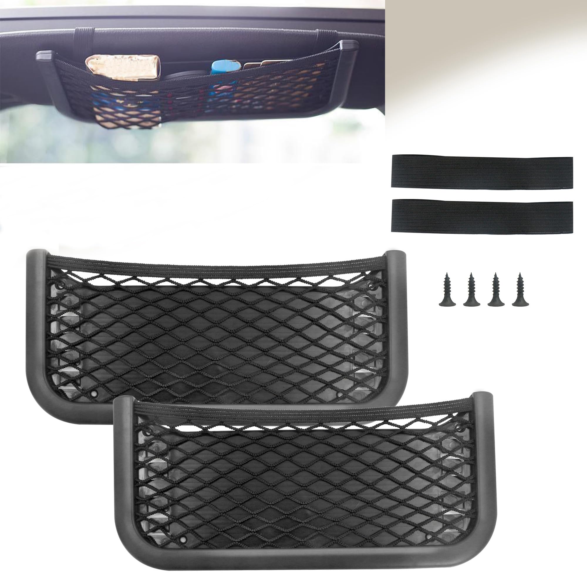 🚗 Kofferraum Netztasche Auto Aufbewahrungsnetz Gepäcknetz - 2 Stück Angebot bei HelloDeals