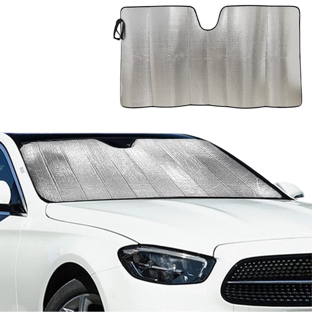 Sonnenschutz Auto Frontscheibe - Sonnenschirm Schutz 130 * 65CM ☀️🚗 Angebot bei HelloDeals