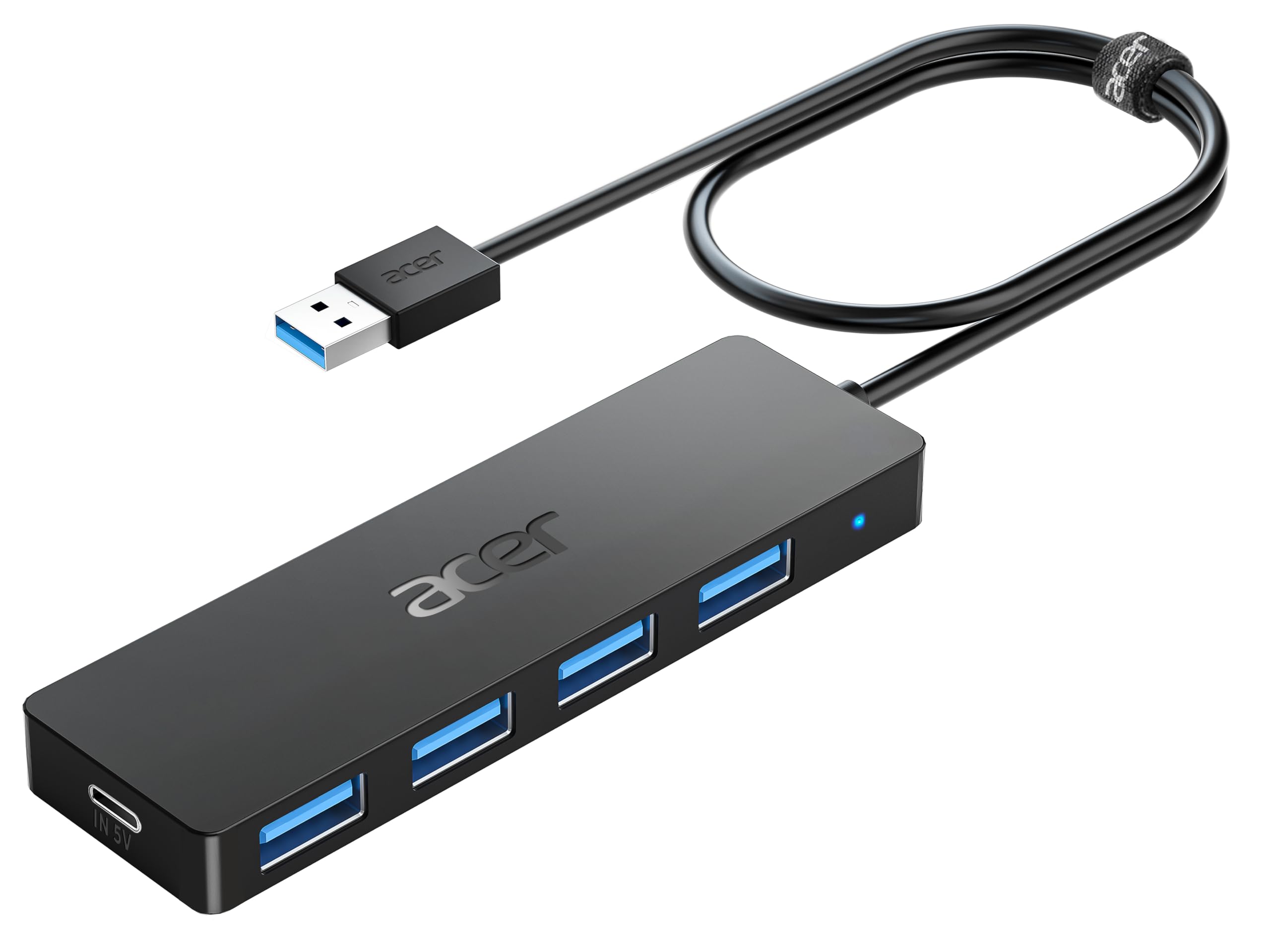 🔌 Acer USB 3.0 Hub mit USB-C-Stromversorgung - Ultra Slim Typ-A Verteiler 4 Ports Multiport Adapter Angebot bei HelloDeals