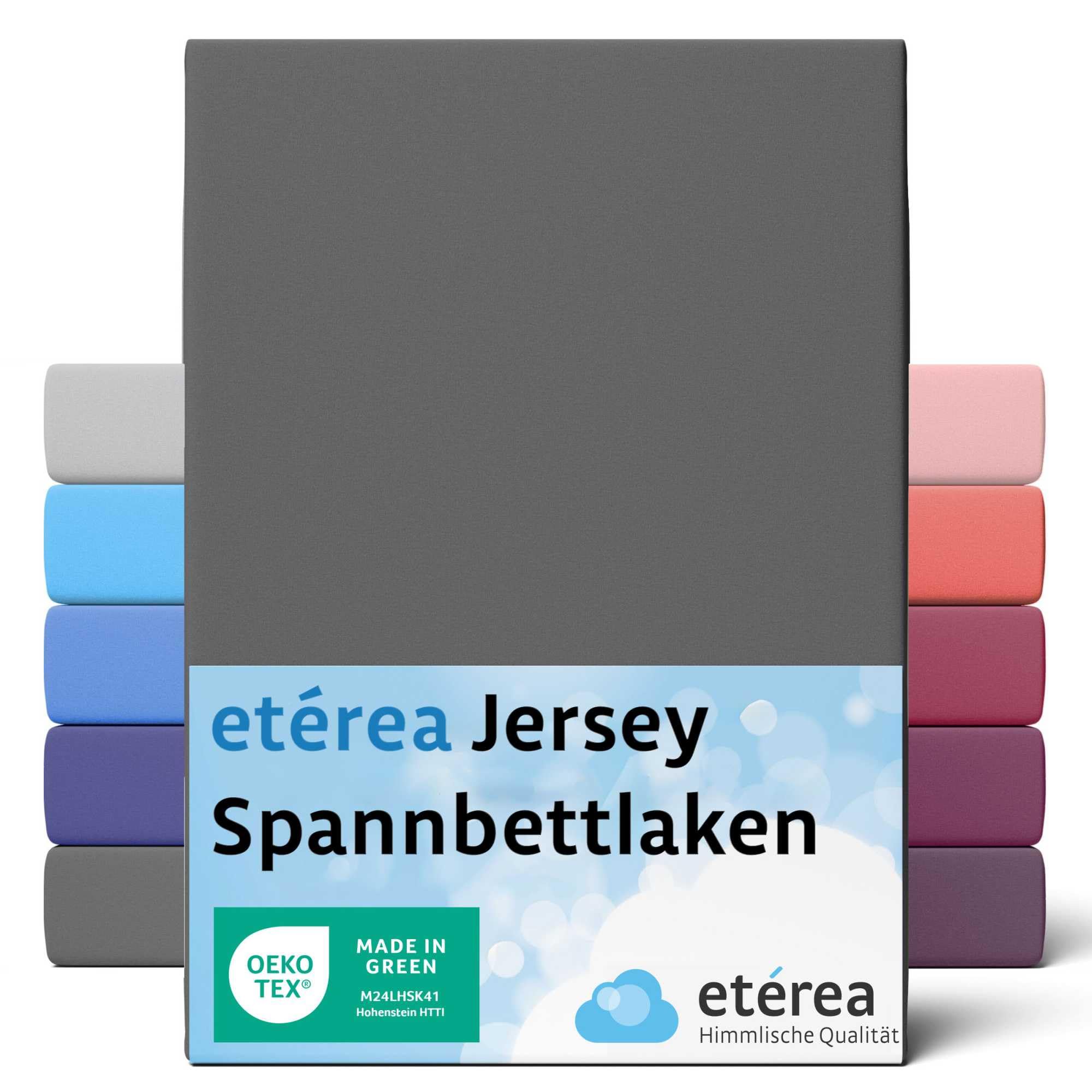 etérea Jersey Spannbettlaken 200x220cm Anthrazit - Nachhaltige Qualität 🌿 Angebot bei HelloDeals