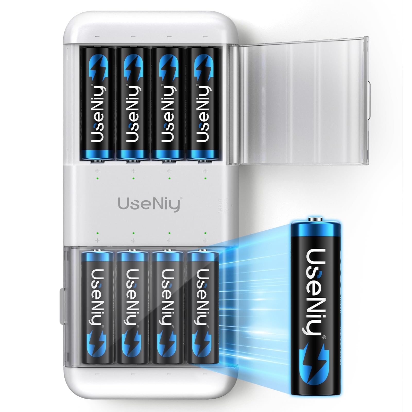 🔋🔌🔋 UseNiy Lithium AA Akku mit Ladegerät 8 Stück Angebot bei HelloDeals