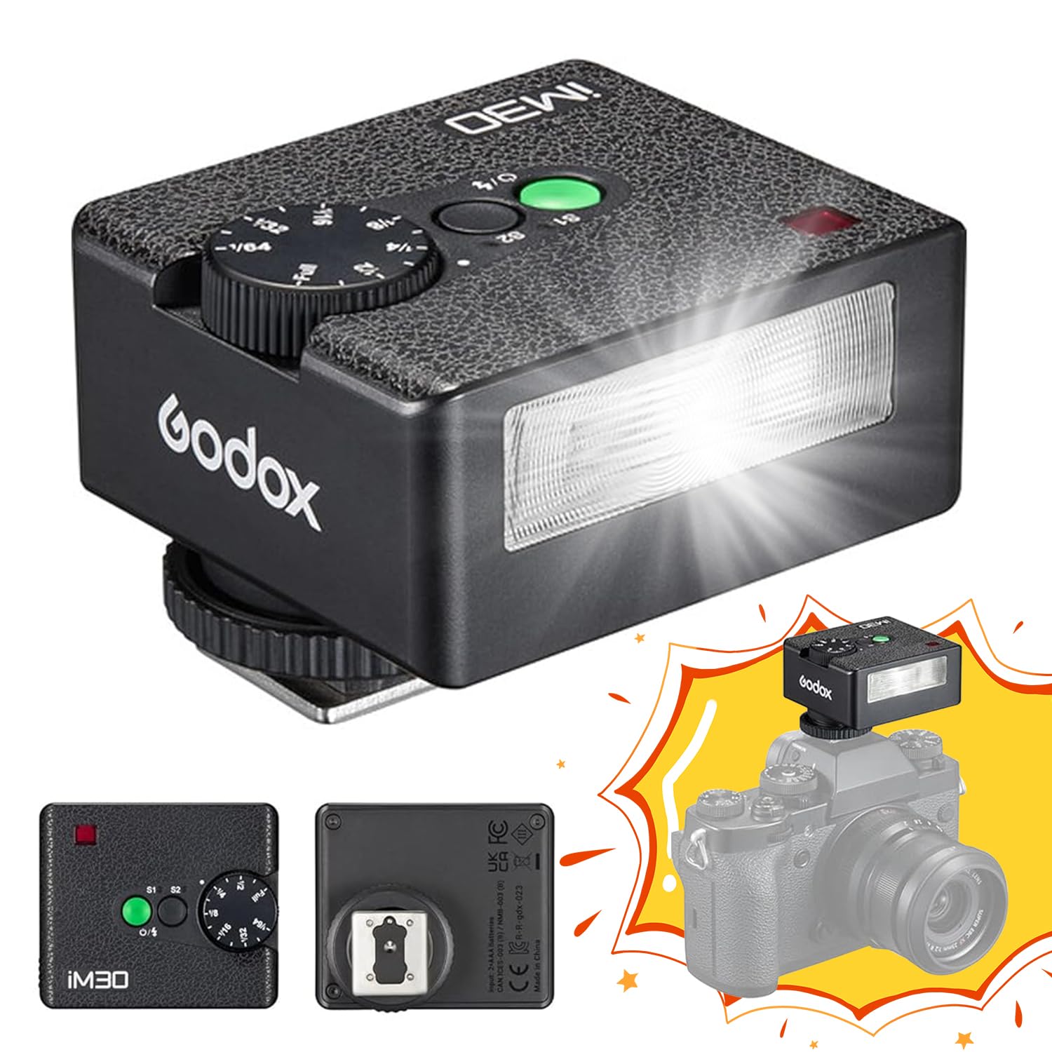 📸🔦 Godox iM30 Kamerablitz Taschenblitz Blitz - Leistungsstark und Kompakt! 🌟 Angebot bei HelloDeals