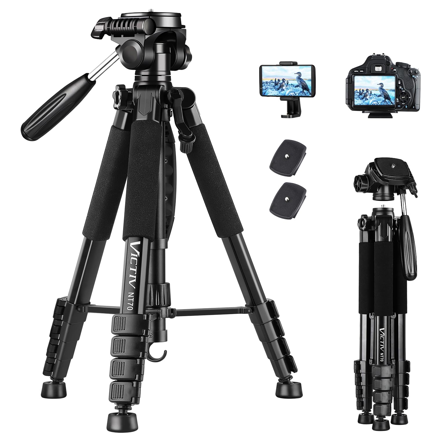 Victiv Kamera Stativ mit 52–160-185cm Höhe 📷🎥 Angebot bei HelloDeals