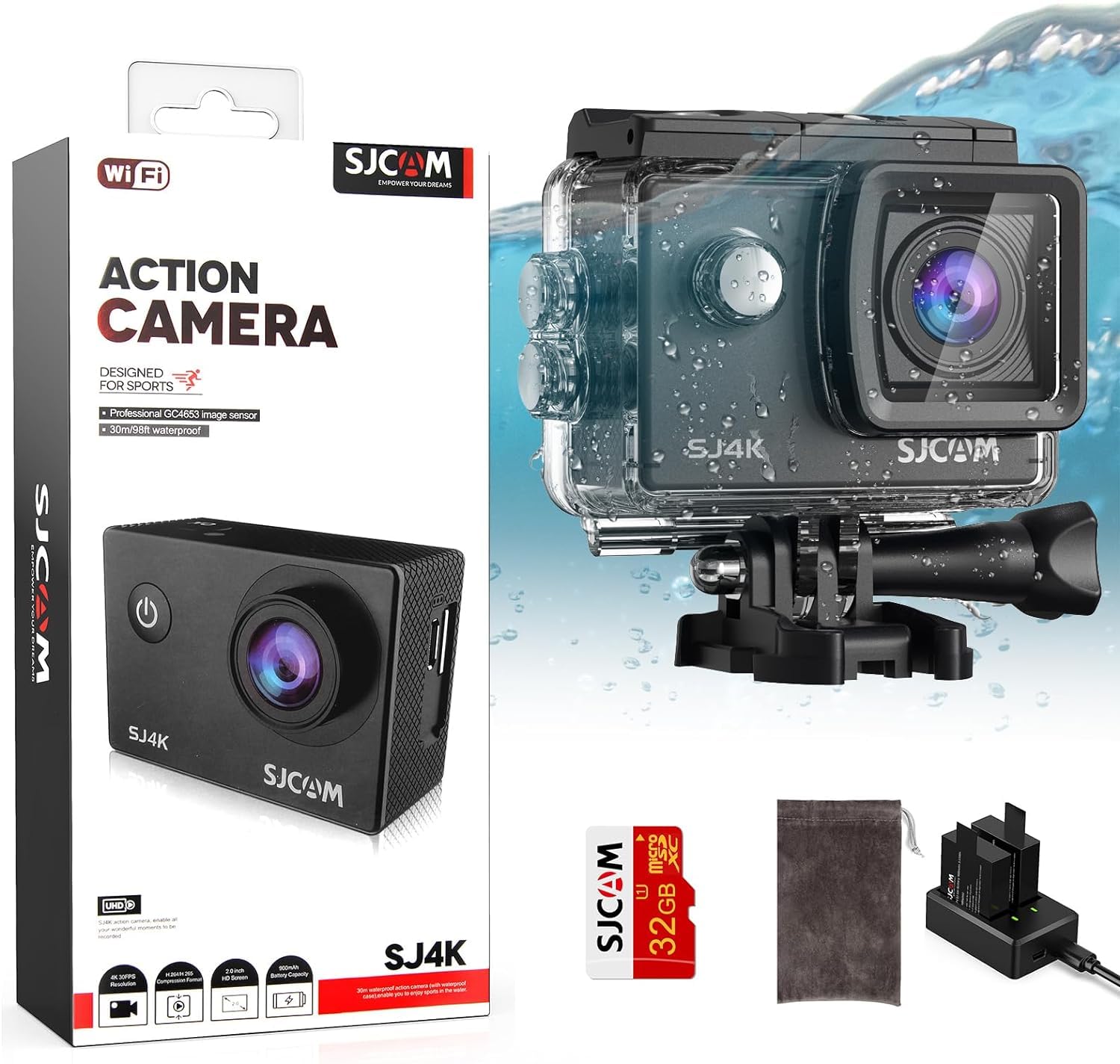 SJCAM SJ4000 Action Cam 4K30fps WiFi Kamera 📷🌊🏞️ Angebot bei HelloDeals