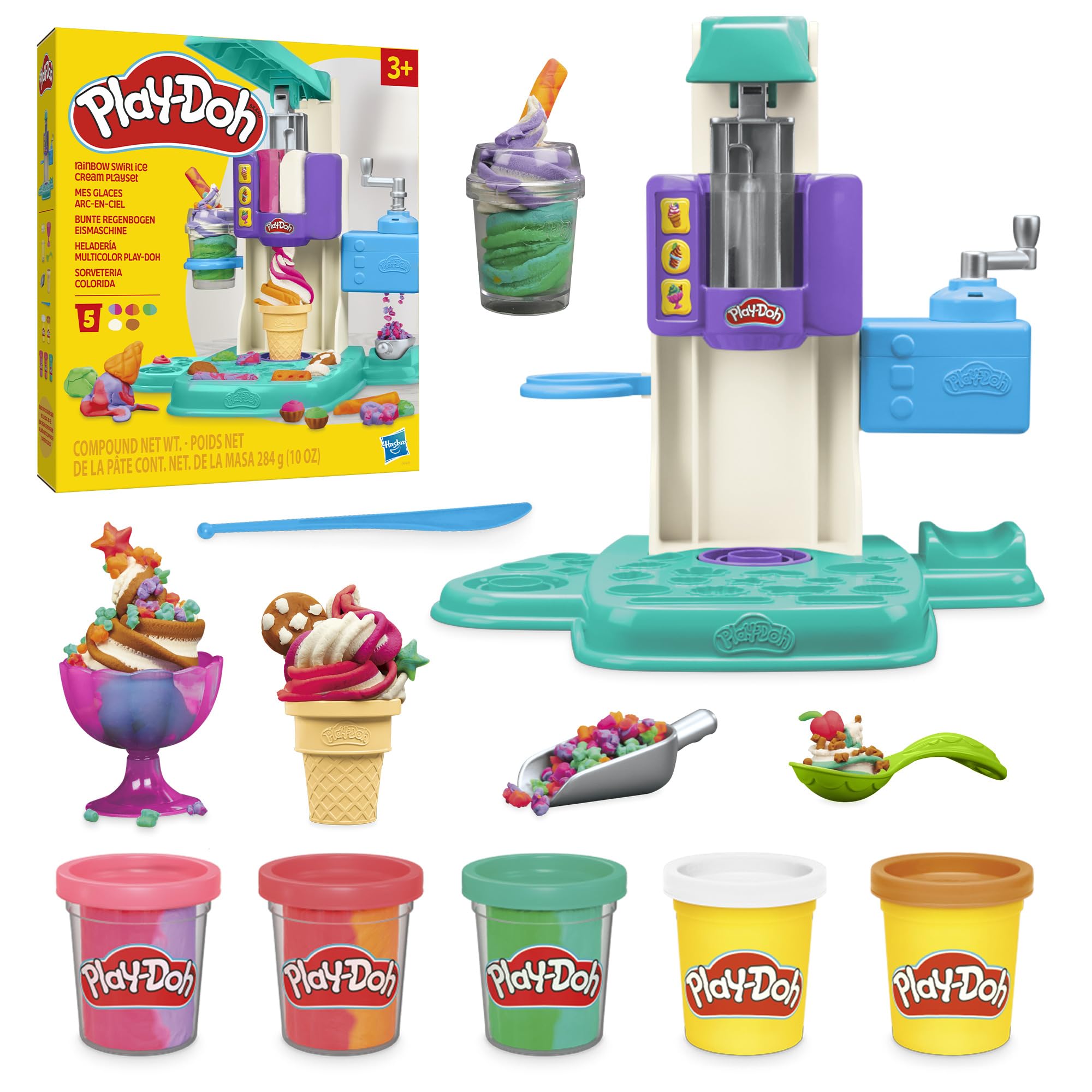 🌈🍦 Play-Doh Bunte Regenbogen Eismaschine, Spielküchen-Set für kreative Kinder! Angebot bei HelloDeals