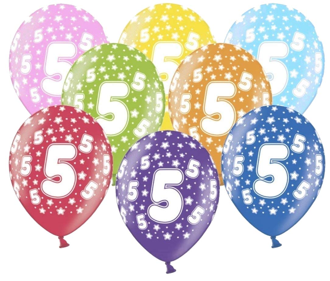 Kunterbunte Luftballons 5. Geburtstag Deko - 10er Pack, Made in EU Angebot bei HelloDeals